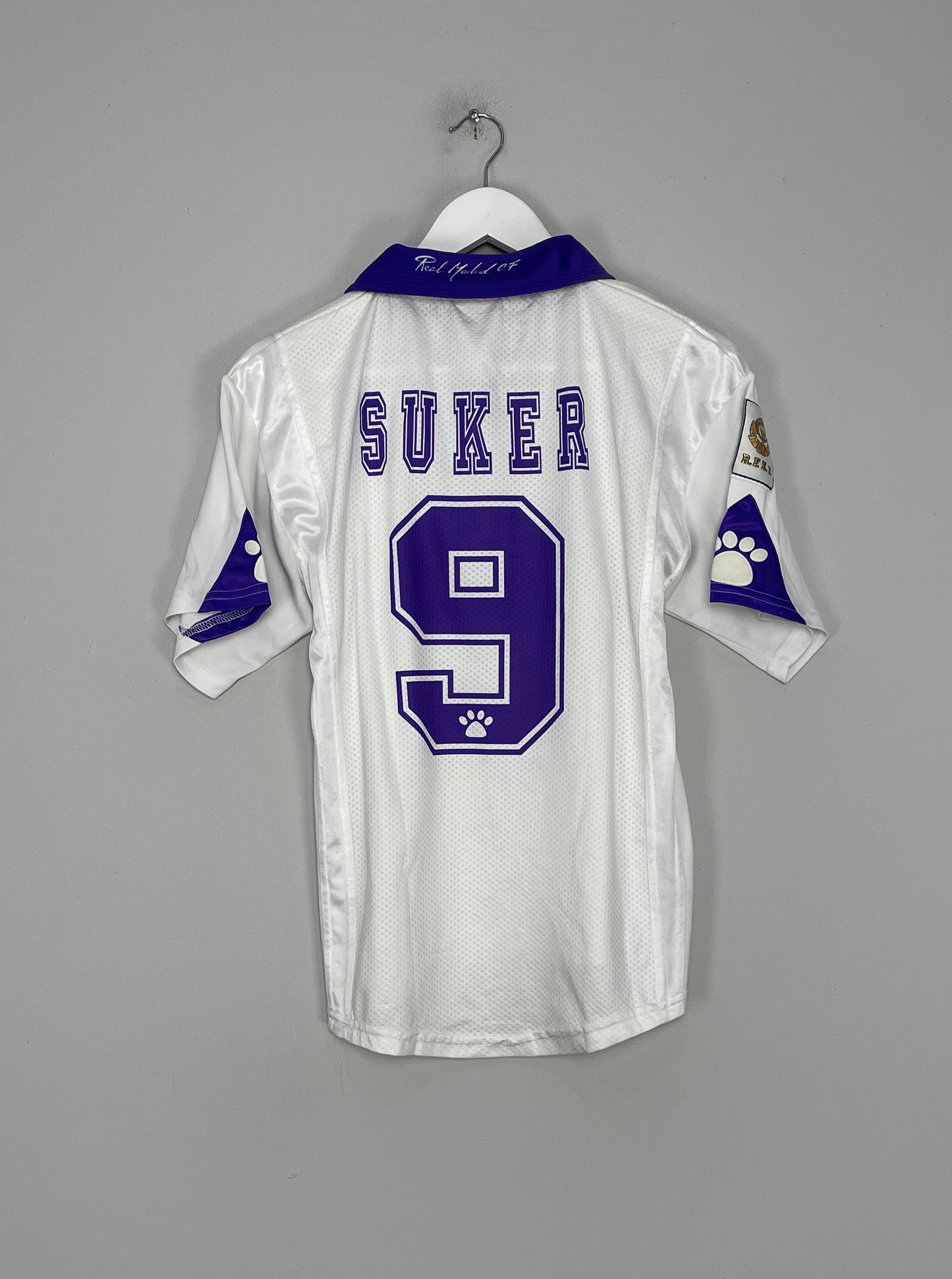 Shop 1997/98 REAL MADRID SUKER #9 HOME SHIRT (XS) KELME, classic football shirts, vintage football shirts & retro soccer jerseys at Cult Kits