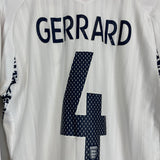 2007/09 ENGLAND GERRARD #4 L/S HOME SHIRT (M) UMBRO