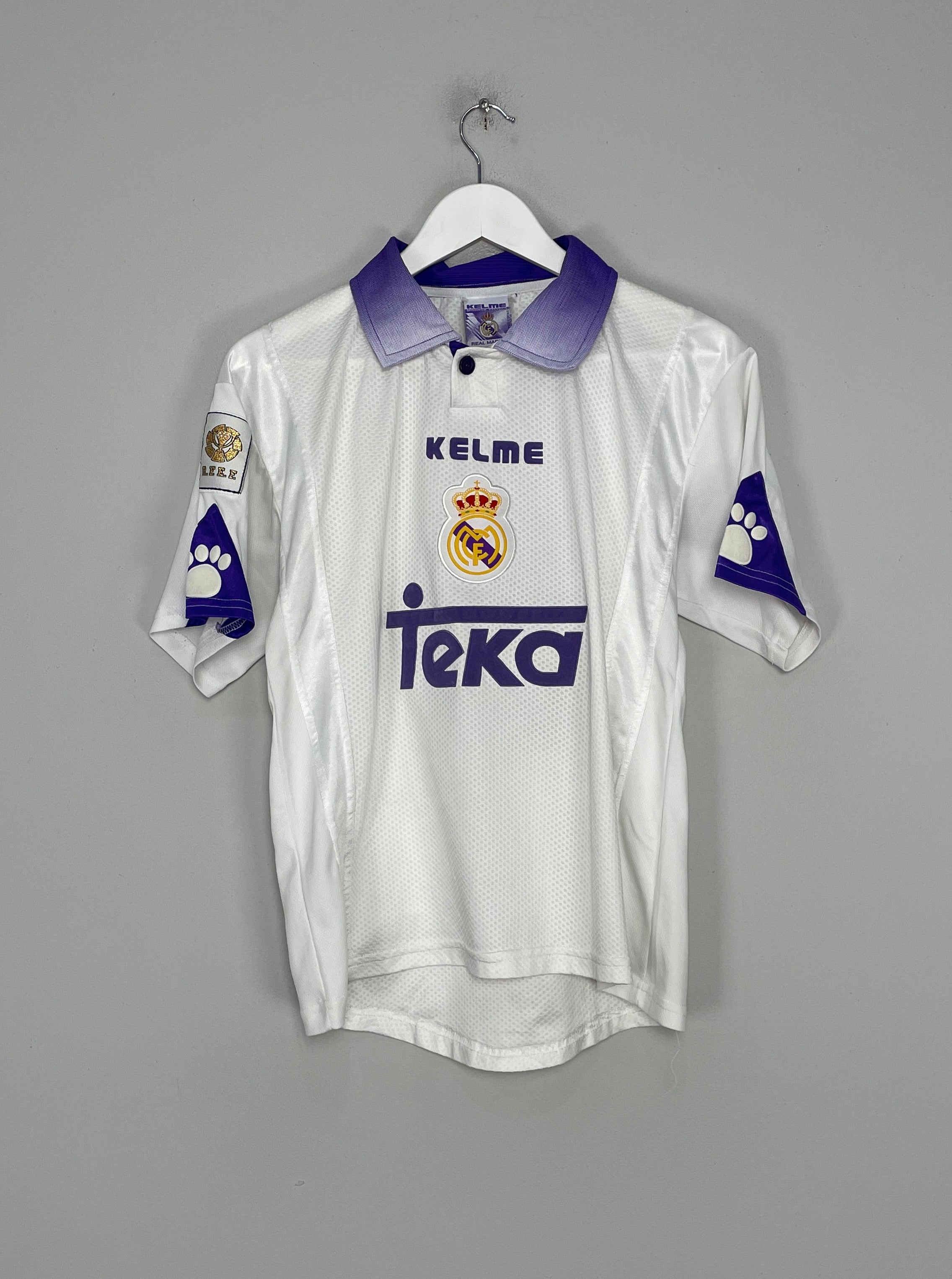 Shop 1997/98 REAL MADRID SUKER #9 HOME SHIRT (XS) KELME, classic football shirts, vintage football shirts & retro soccer jerseys at Cult Kits