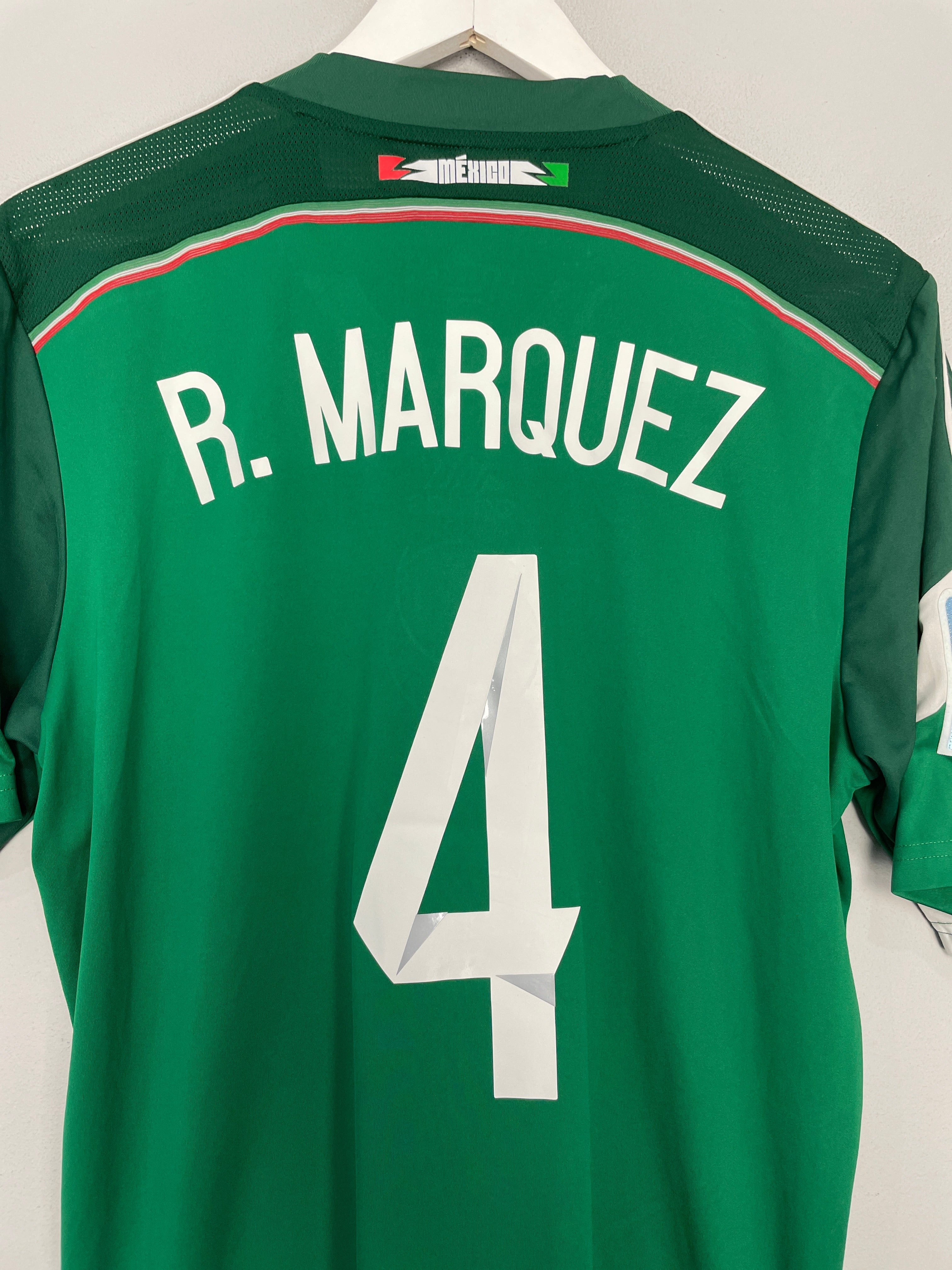Shop 2014/15 MEXICO R.MARQUEZ #4 HOME SHIRT (M) ADIDAS, classic football shirts, vintage football shirts & retro soccer jerseys at Cult Kits