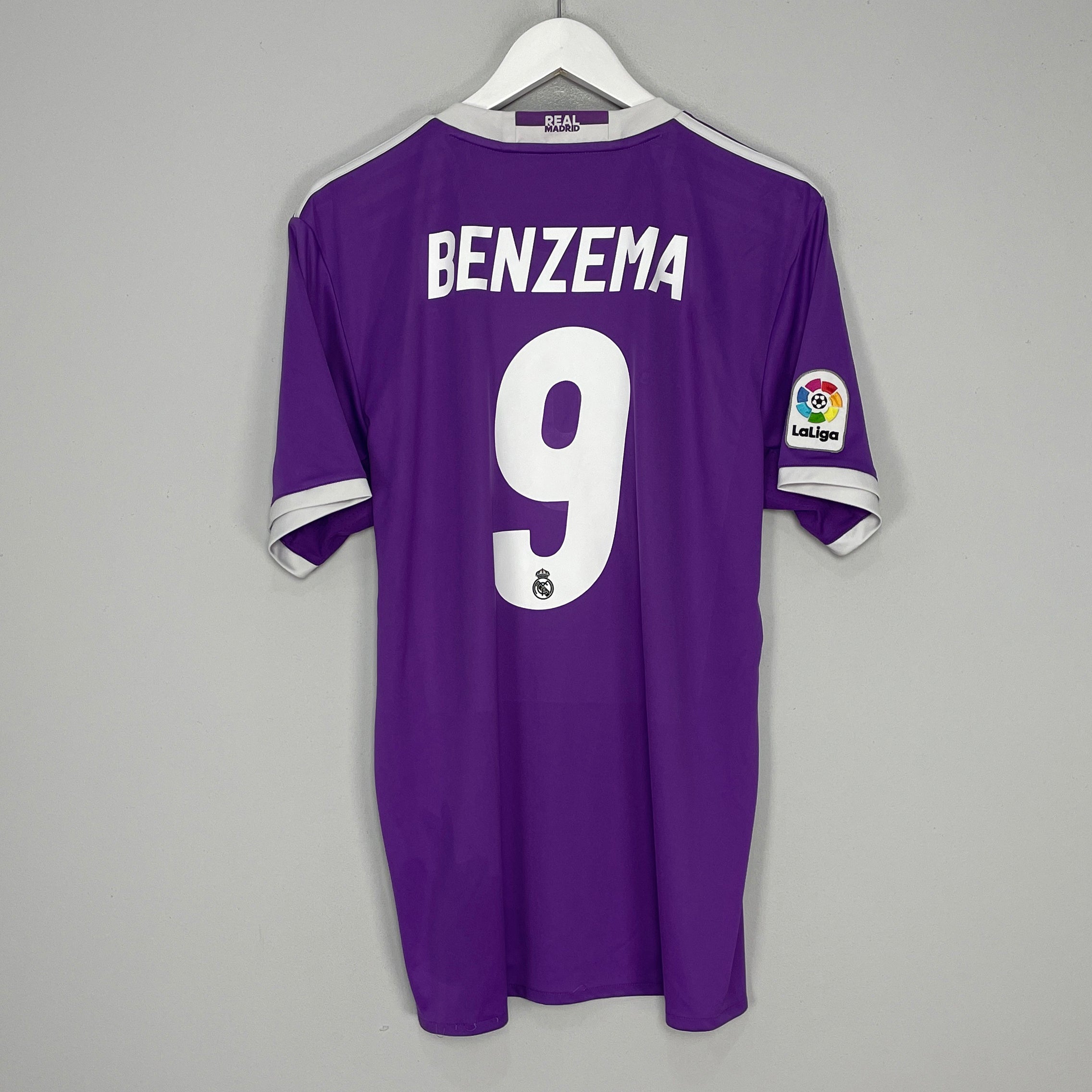 Shop 2016/17 REAL MADRID BENZEMA #9 AWAY SHIRT (L) ADIDAS, classic football shirts, vintage football shirts & retro soccer jerseys at Cult Kits