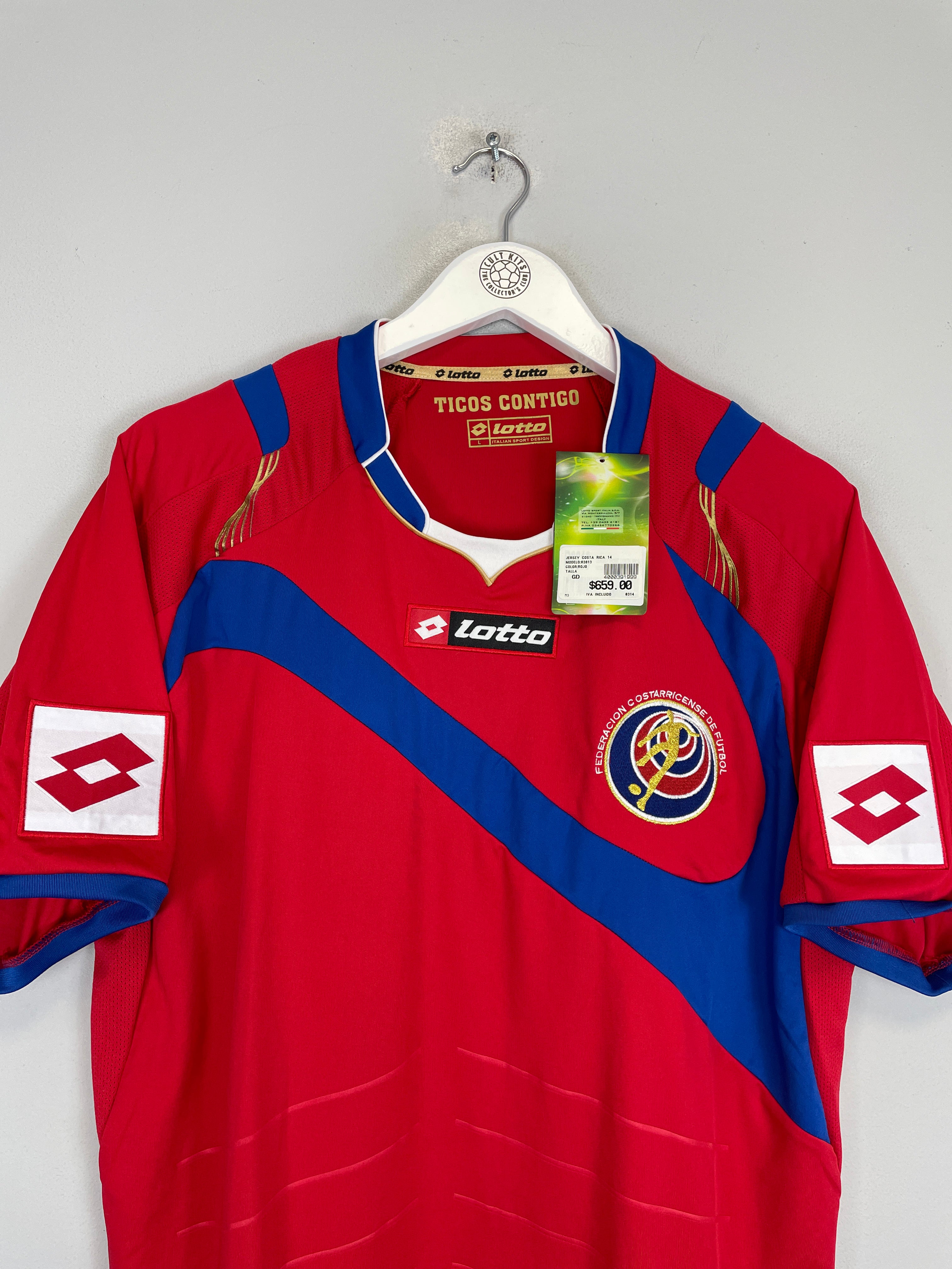 Shop 2014 COSTA RICA *BNWT* HOME SHIRT (L) LOTTO, classic football shirts, vintage football shirts & retro soccer jerseys at Cult Kits