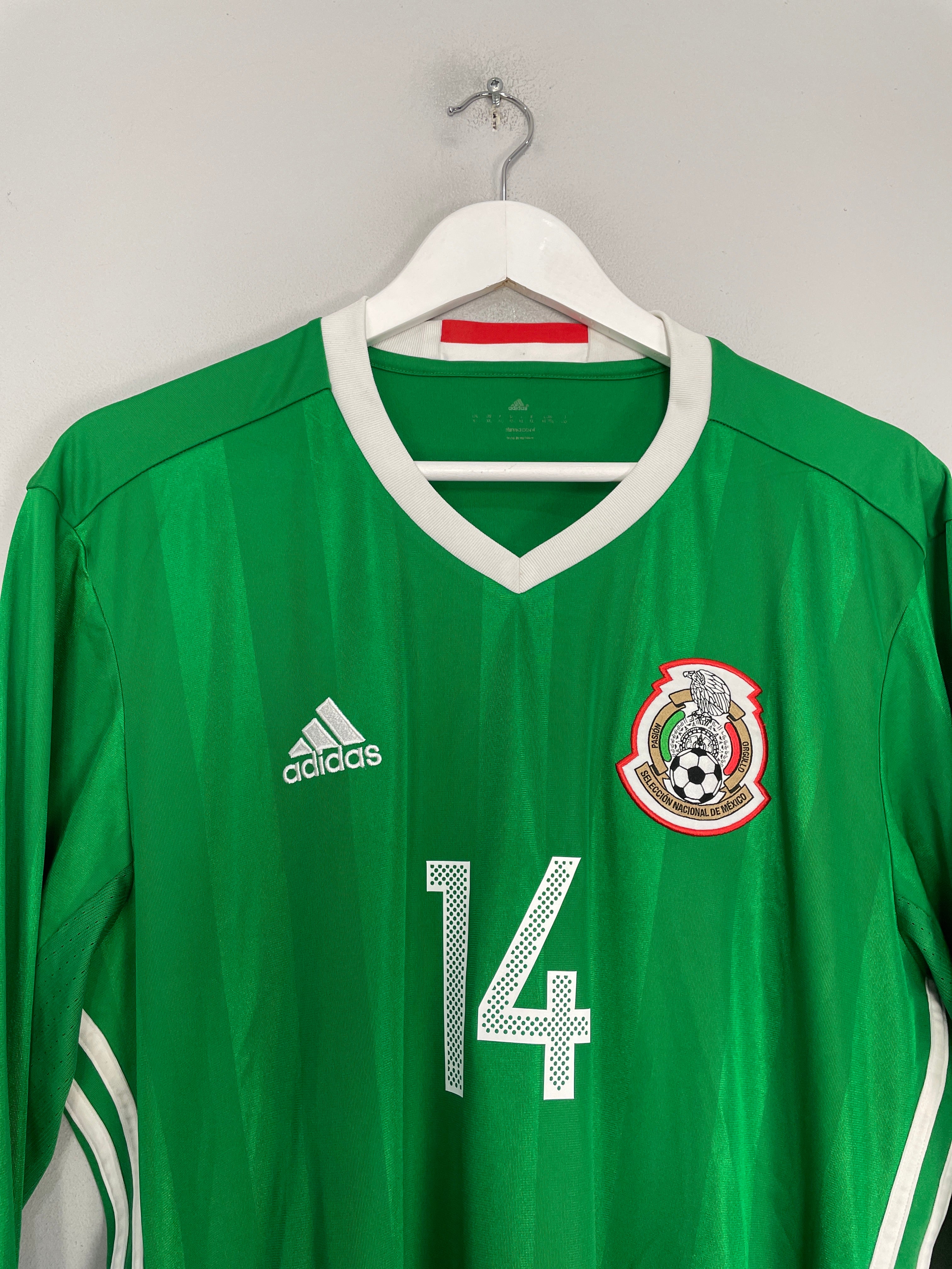 Shop 2016/17 MEXICO J.HERNANDEZ #14 L/S HOME SHIRT (XL) ADIDAS, classic football shirts, vintage football shirts & retro soccer jerseys at Cult Kits