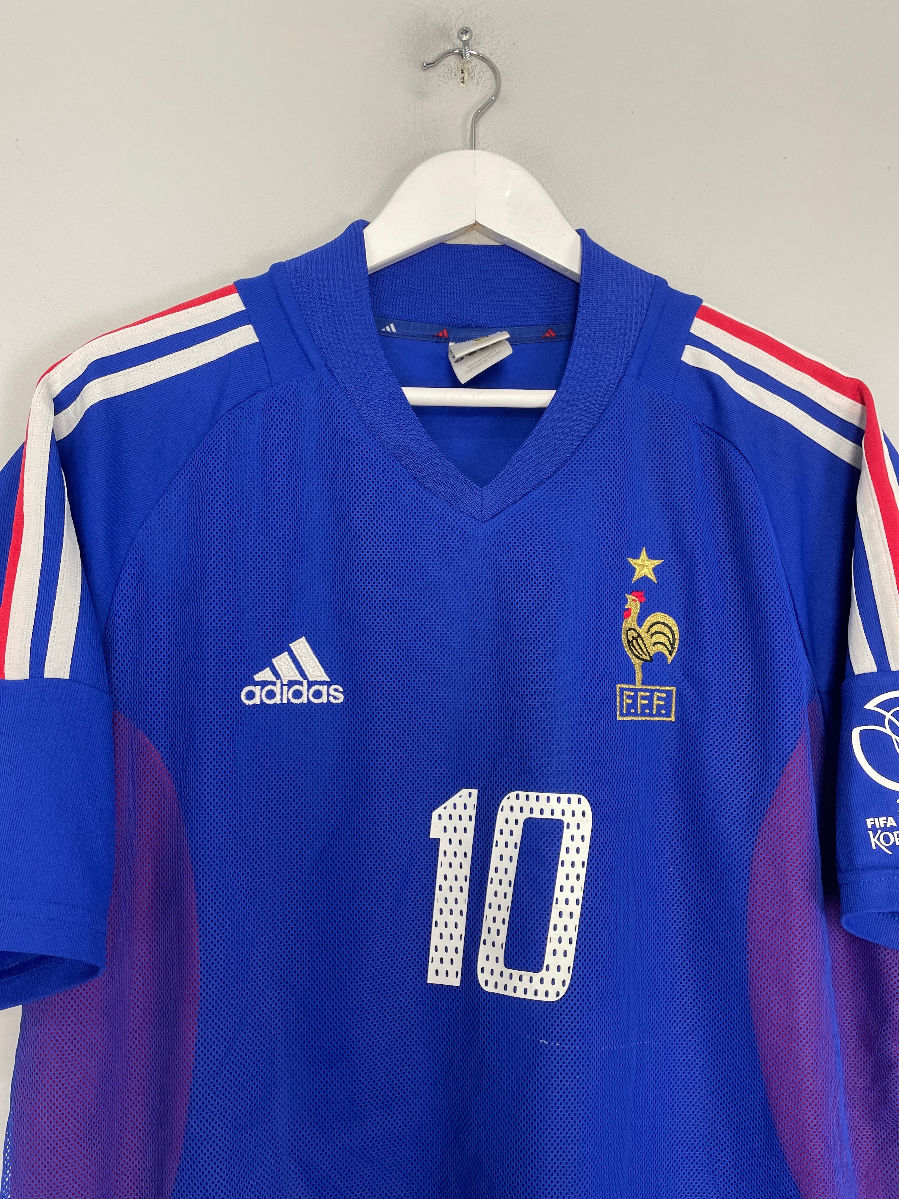 Shop 2002/04 FRANCE ZIDANE #10 HOME SHIRT (L) ADIDAS, classic football shirts, vintage football shirts & retro soccer jerseys at Cult Kits