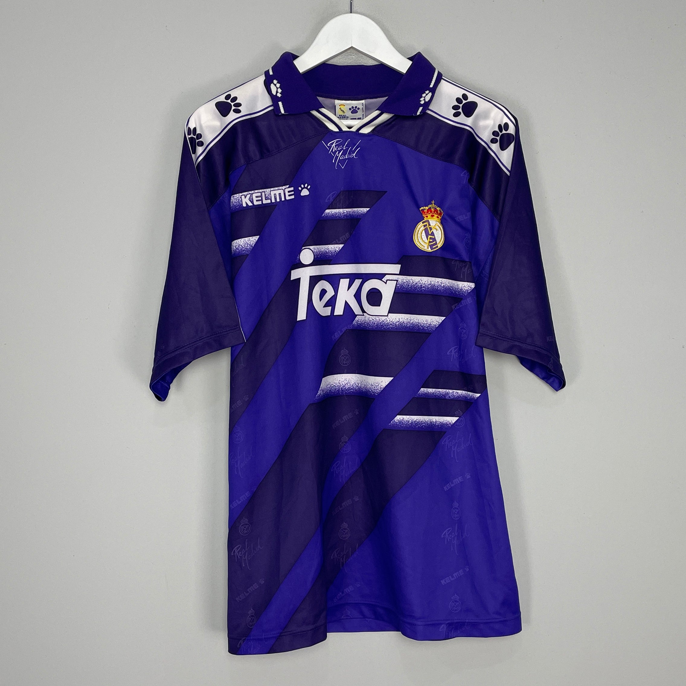 Shop 1994/96 REAL MADRID AWAY SHIRT (L) KELME, classic football shirts, vintage football shirts & retro soccer jerseys at Cult Kits