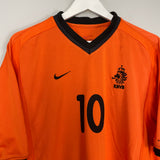 Shop 2000/02 NETHERLANDS BERGKAMP #10 HOME SHIRT (L) NIKE, classic football shirts, vintage football shirts & retro soccer jerseys at Cult Kits