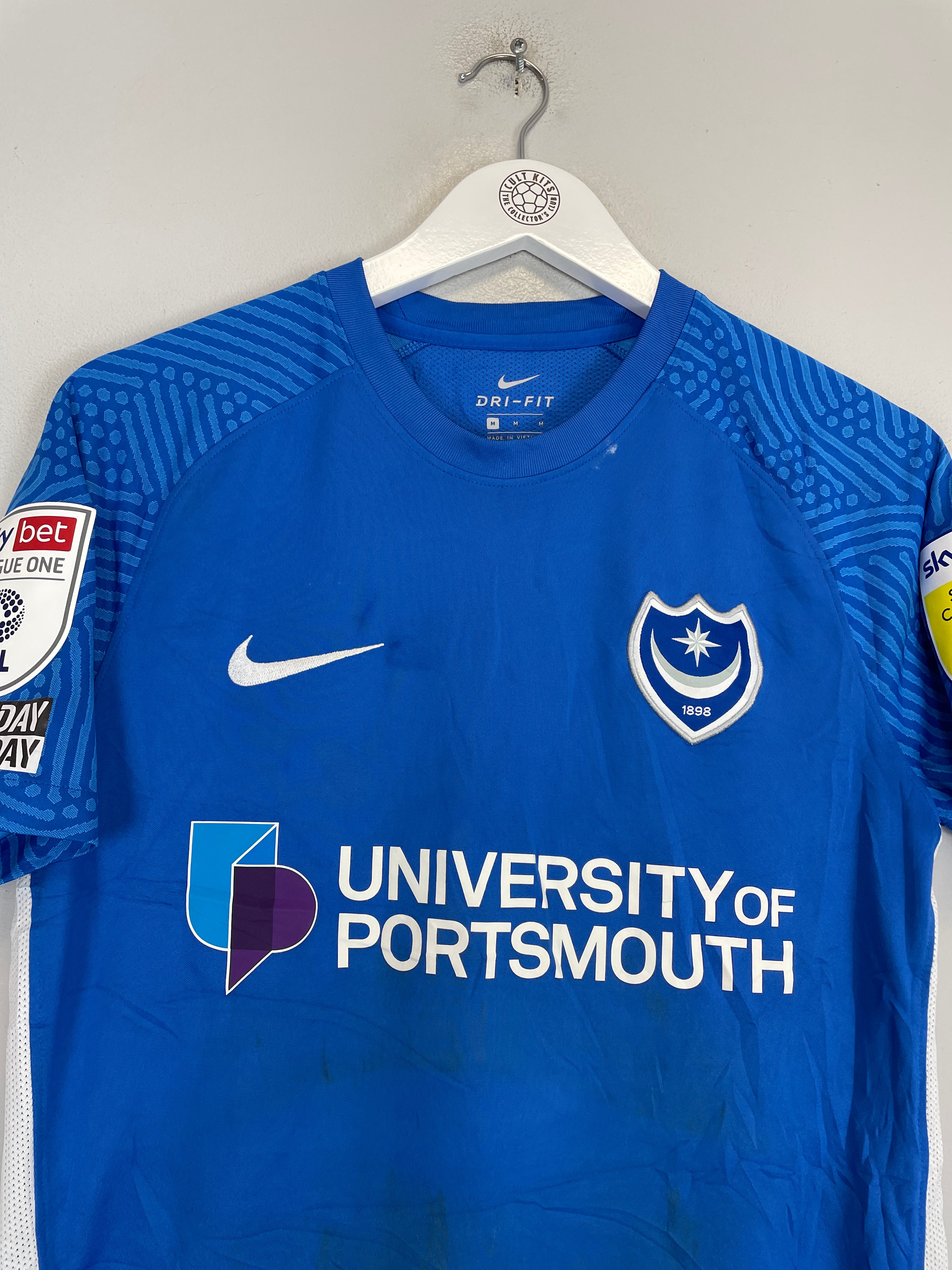 Shop 2021/22 PORTSMOUTH THOMPSON #22 *MATCH WORN* HOME SHIRT (M) NIKE, classic football shirts, vintage football shirts & retro soccer jerseys at Cult Kits