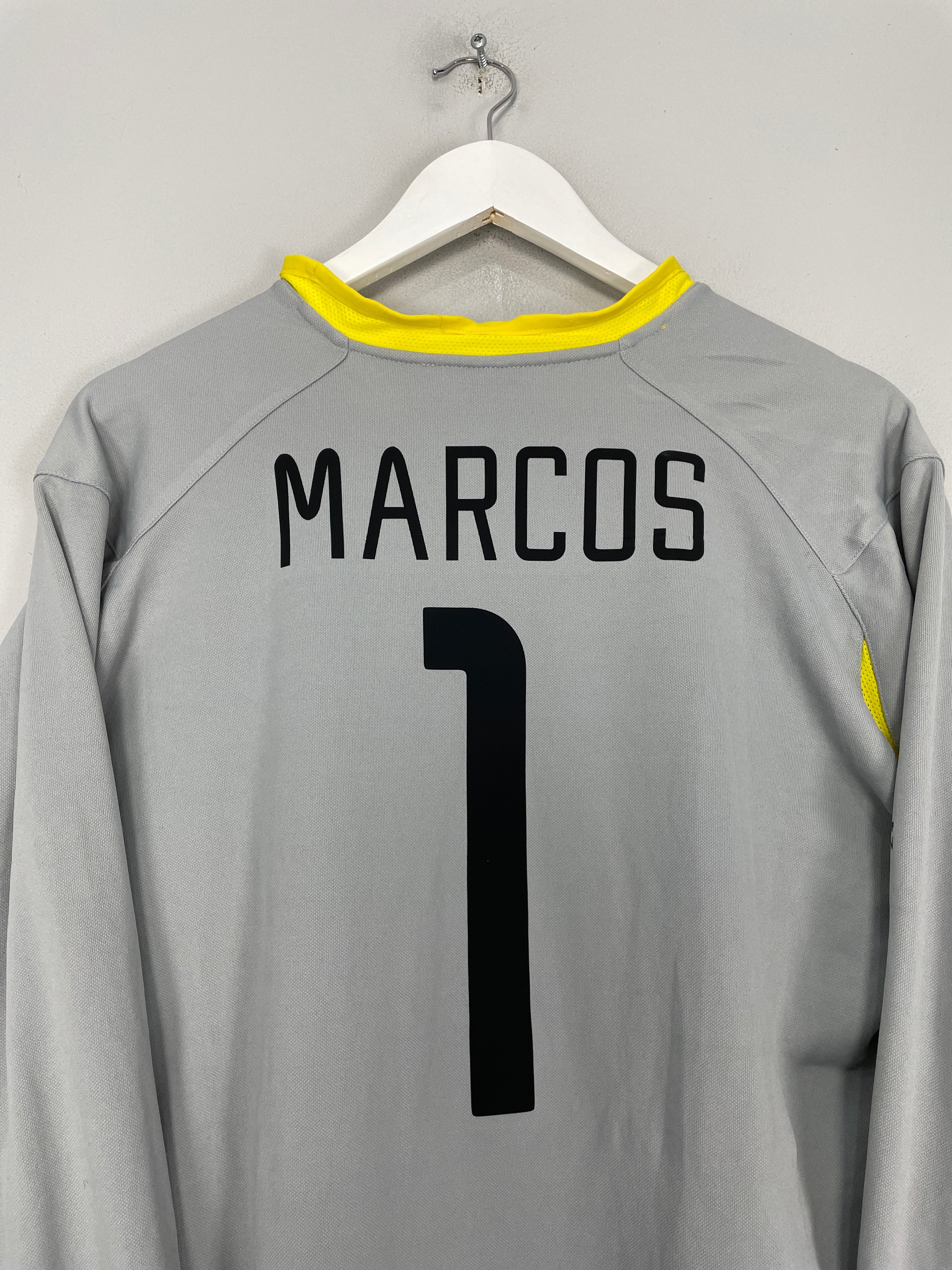 Shop 2002 BRAZIL MARCOS #1 GK SHIRT (S) NIKE, classic football shirts, vintage football shirts & retro soccer jerseys at Cult Kits