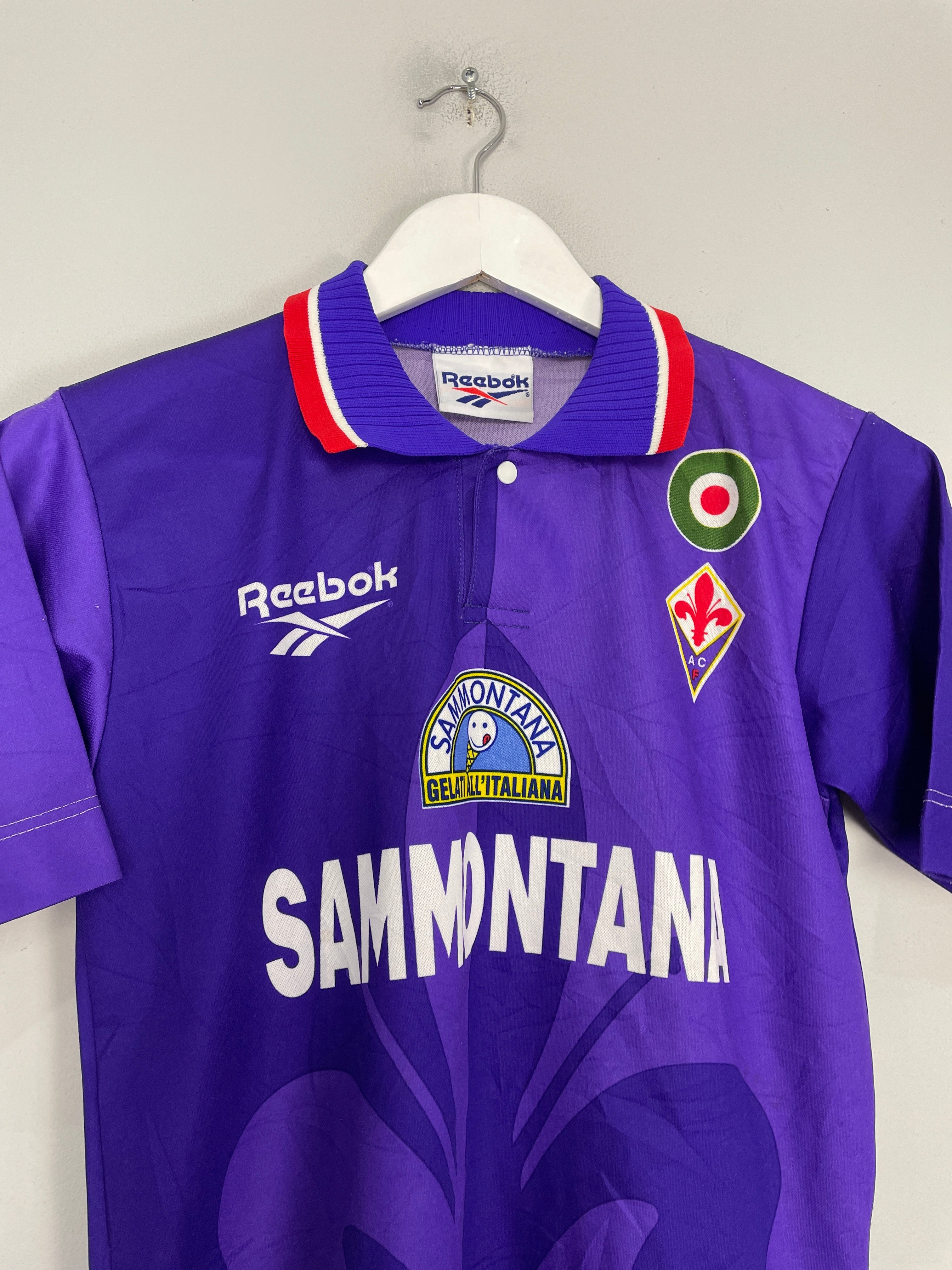 Shop 1996/97 FIORENTINA HOME SHIRT (M.KIDS) REEBOK, classic football shirts, vintage football shirts & retro soccer jerseys at Cult Kits