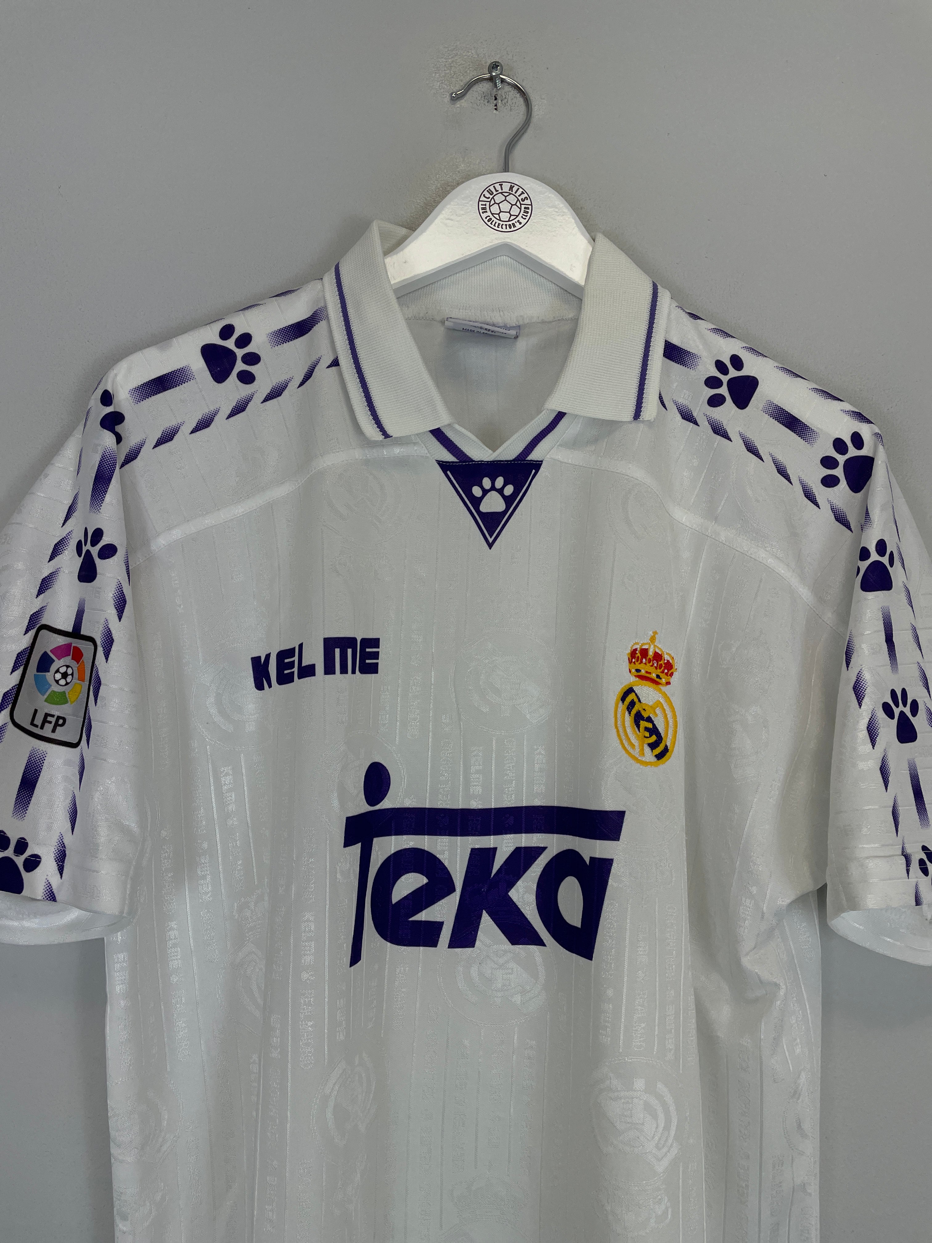 Shop 1994/96 REAL MADRID HOME SHIRT (L) KELME, classic football shirts, vintage football shirts & retro soccer jerseys at Cult Kits