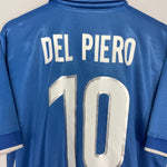 Shop 1997/98 ITALY DEL PIERO #10 HOME SHIRT (L) NIKE, classic football shirts, vintage football shirts & retro soccer jerseys at Cult Kits