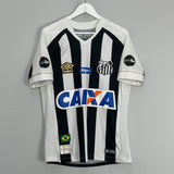 Shop 2018/19 SANTOS JEAN MOTA #3 HOME SHIRT (M) UMBRO, classic football shirts, vintage football shirts & retro soccer jerseys at Cult Kits