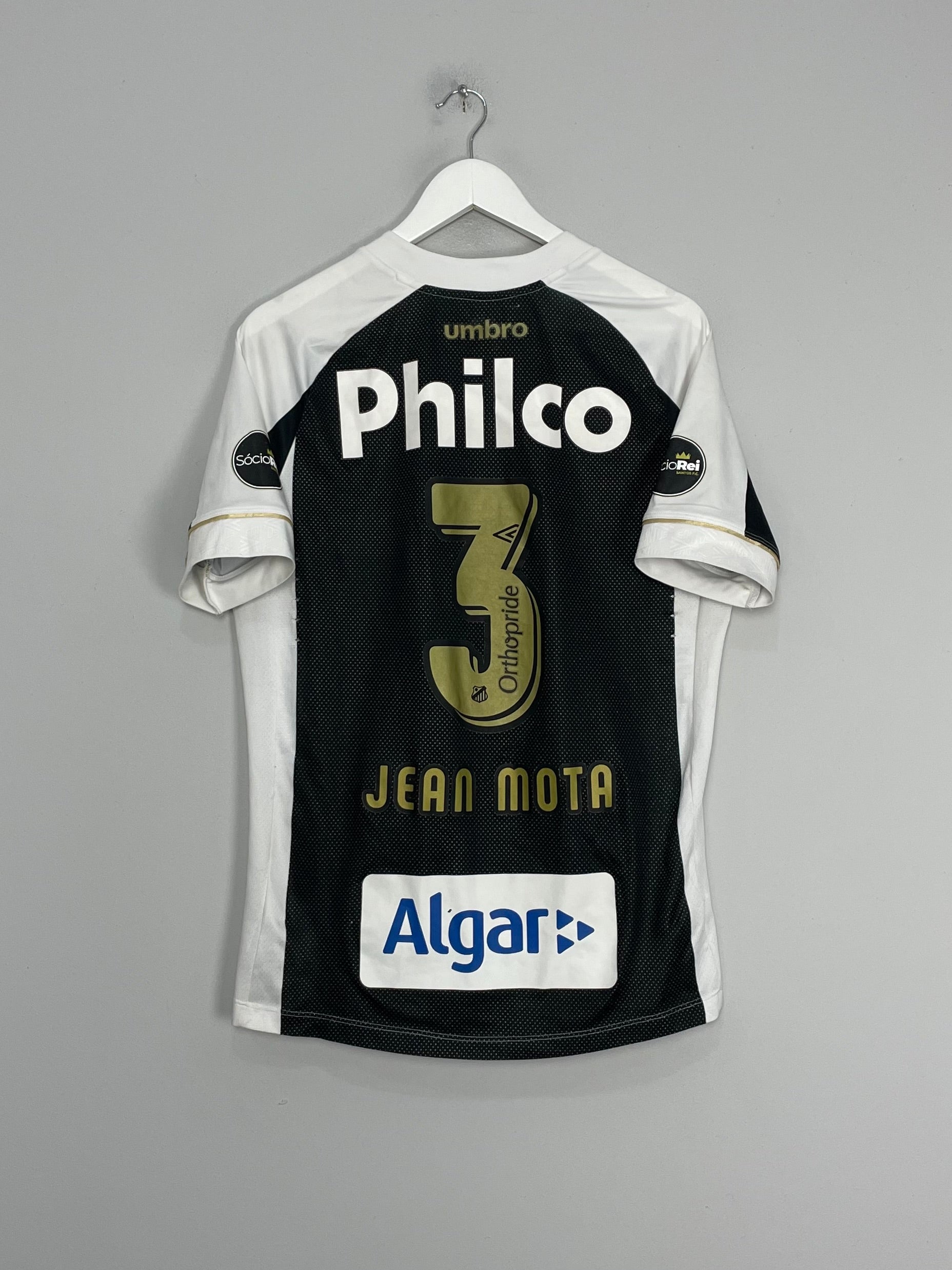 Shop 2018/19 SANTOS JEAN MOTA #3 HOME SHIRT (M) UMBRO, classic football shirts, vintage football shirts & retro soccer jerseys at Cult Kits