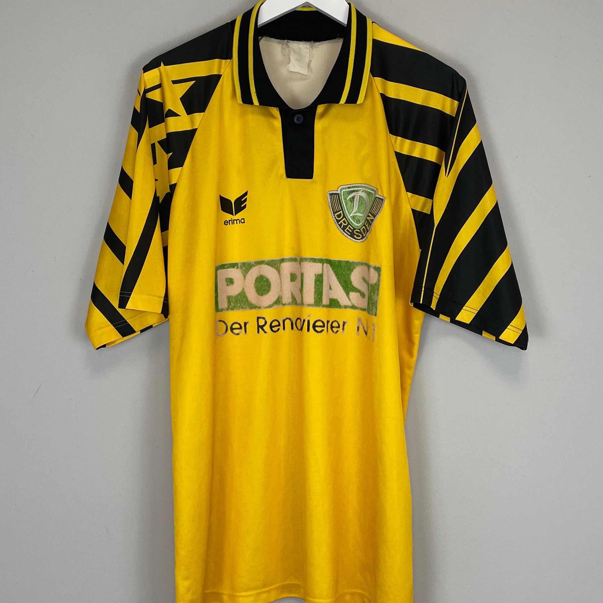 Shop 1993/94 DYNAMO DRESDEN HOME SHIRT (XL) ERIMA, classic football shirts, vintage football shirts & retro soccer jerseys at Cult Kits