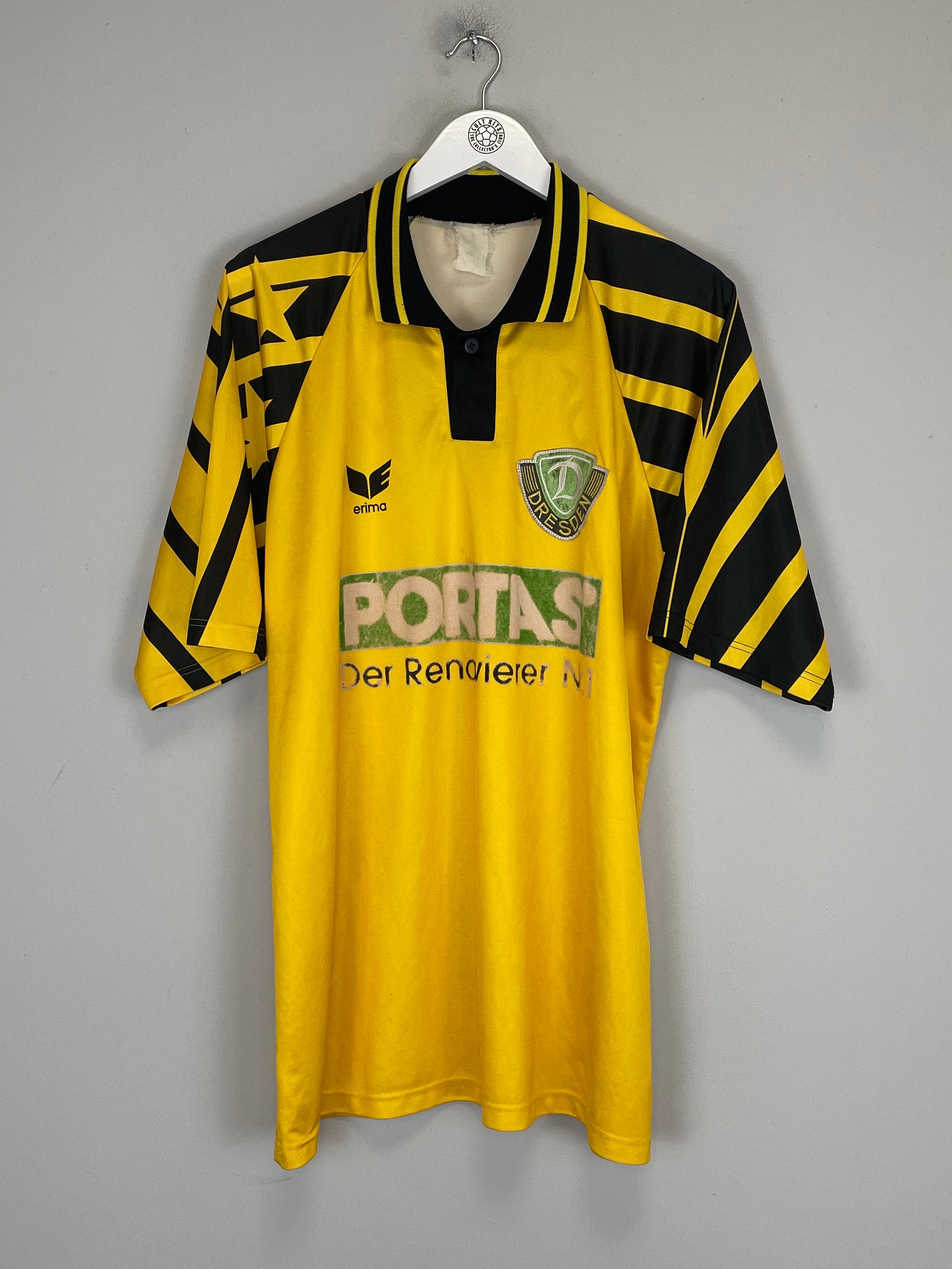 Shop 1993/94 DYNAMO DRESDEN HOME SHIRT (XL) ERIMA, classic football shirts, vintage football shirts & retro soccer jerseys at Cult Kits