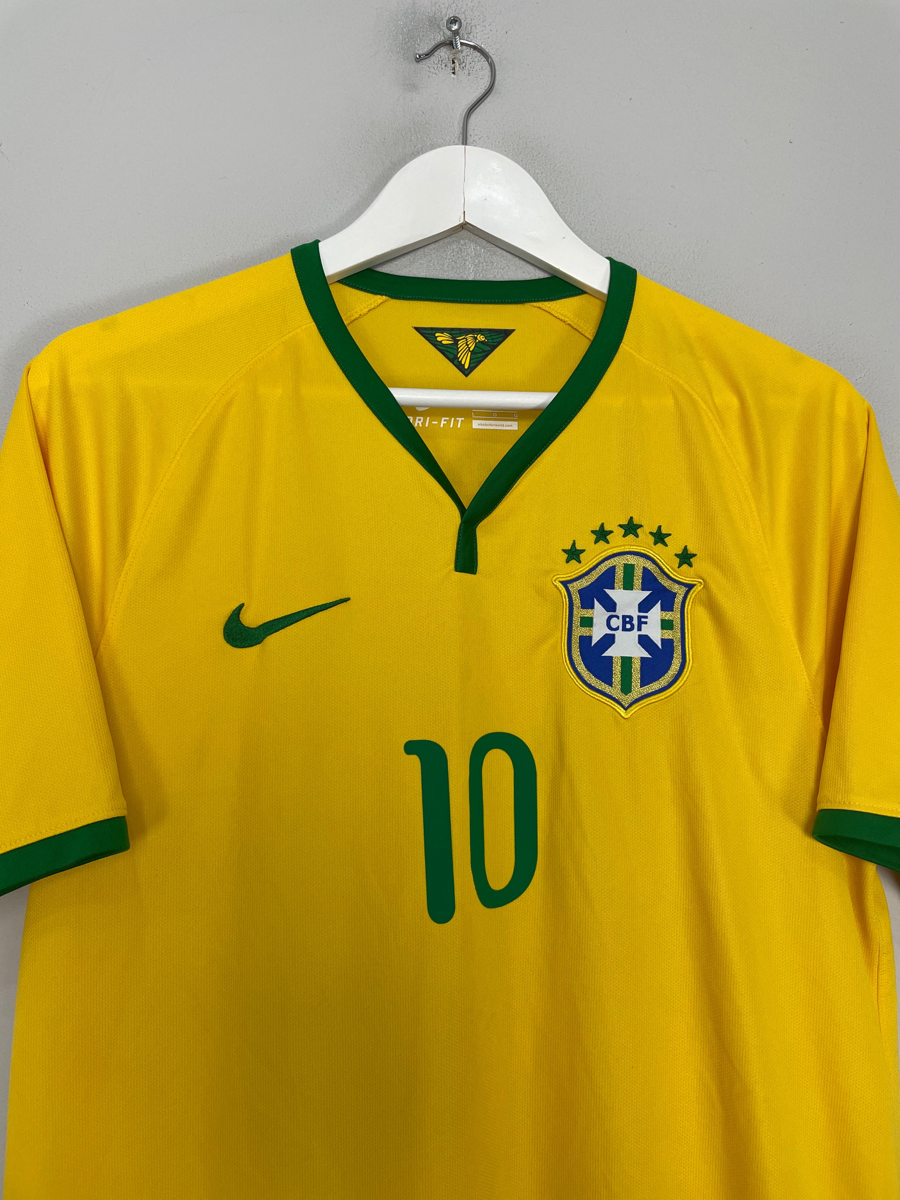Shop 2014/15 BRAZIL NEYMAR JR #10 HOME SHIRT (L) NIKE, classic football shirts, vintage football shirts & retro soccer jerseys at Cult Kits