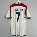Shop 2003/05 ENGLAND BECKHAM #7 HOME SHIRT (XL) UMBRO, classic football shirts, vintage football shirts & retro soccer jerseys at Cult Kits
