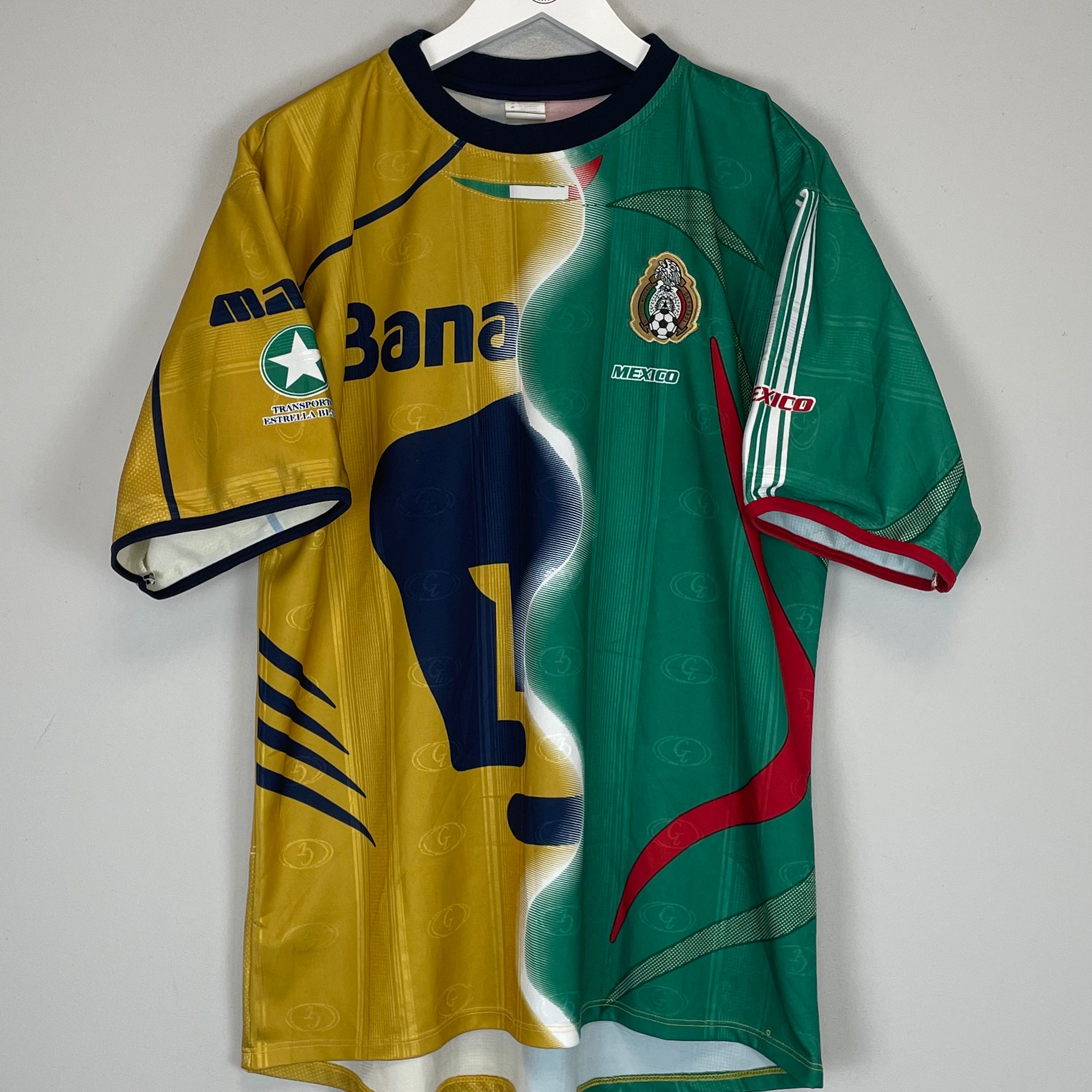 Shop 2008/09 MEXICO X PUMAS MASHUP SHIRT (L) OM, classic football shirts, vintage football shirts & retro soccer jerseys at Cult Kits