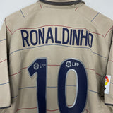 Shop 2003/04 BARCELONA RONALDINHO #10 AWAY SHIRT (XL) NIKE, classic football shirts, vintage football shirts & retro soccer jerseys at Cult Kits