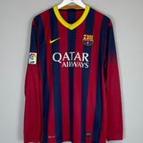 Shop 2013/14 BARCELONA MESSI #10 L/S HOME SHIRT (XL) NIKE, classic football shirts, vintage football shirts & retro soccer jerseys at Cult Kits