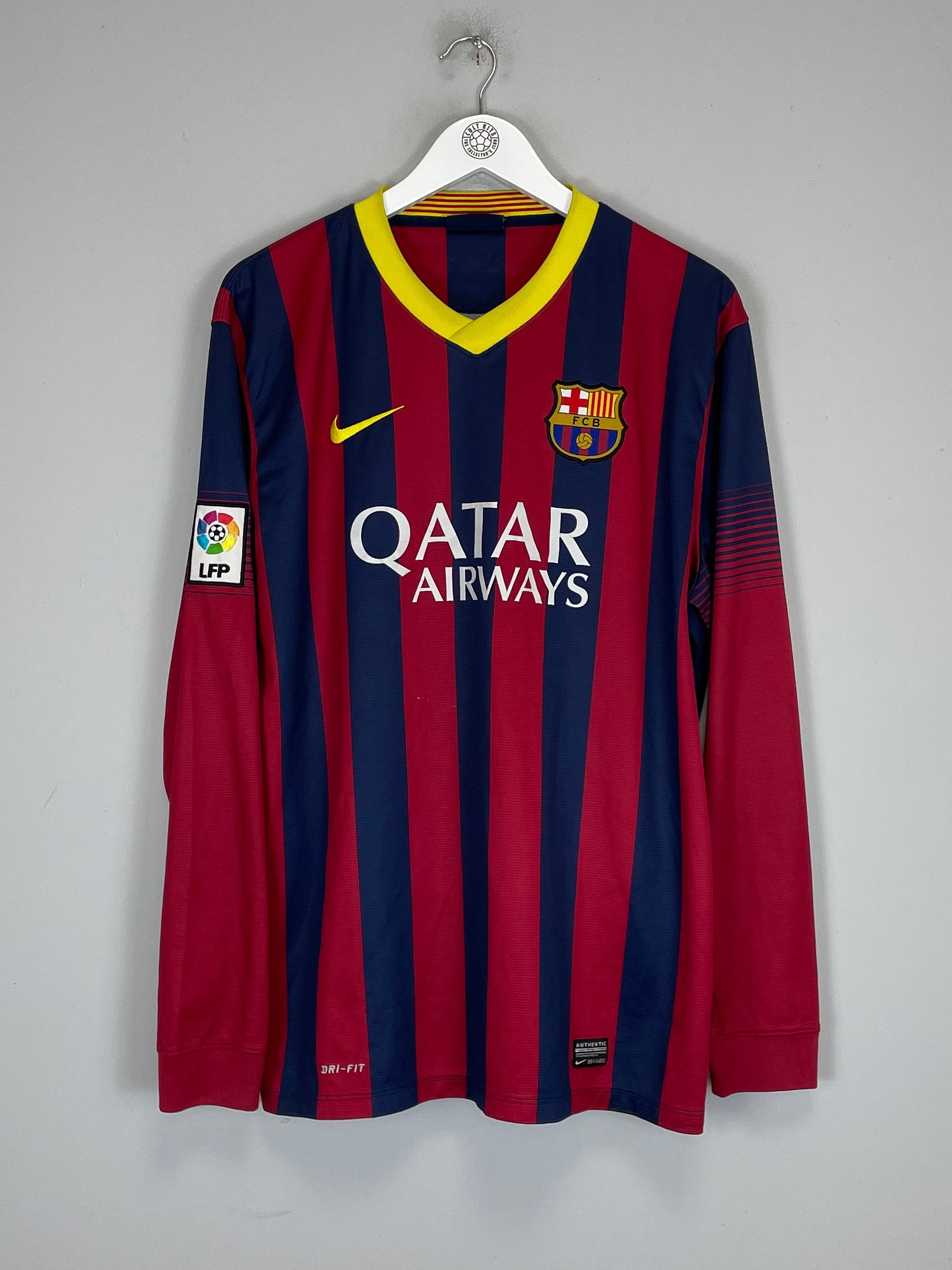 Shop 2013/14 BARCELONA MESSI #10 L/S HOME SHIRT (XL) NIKE, classic football shirts, vintage football shirts & retro soccer jerseys at Cult Kits
