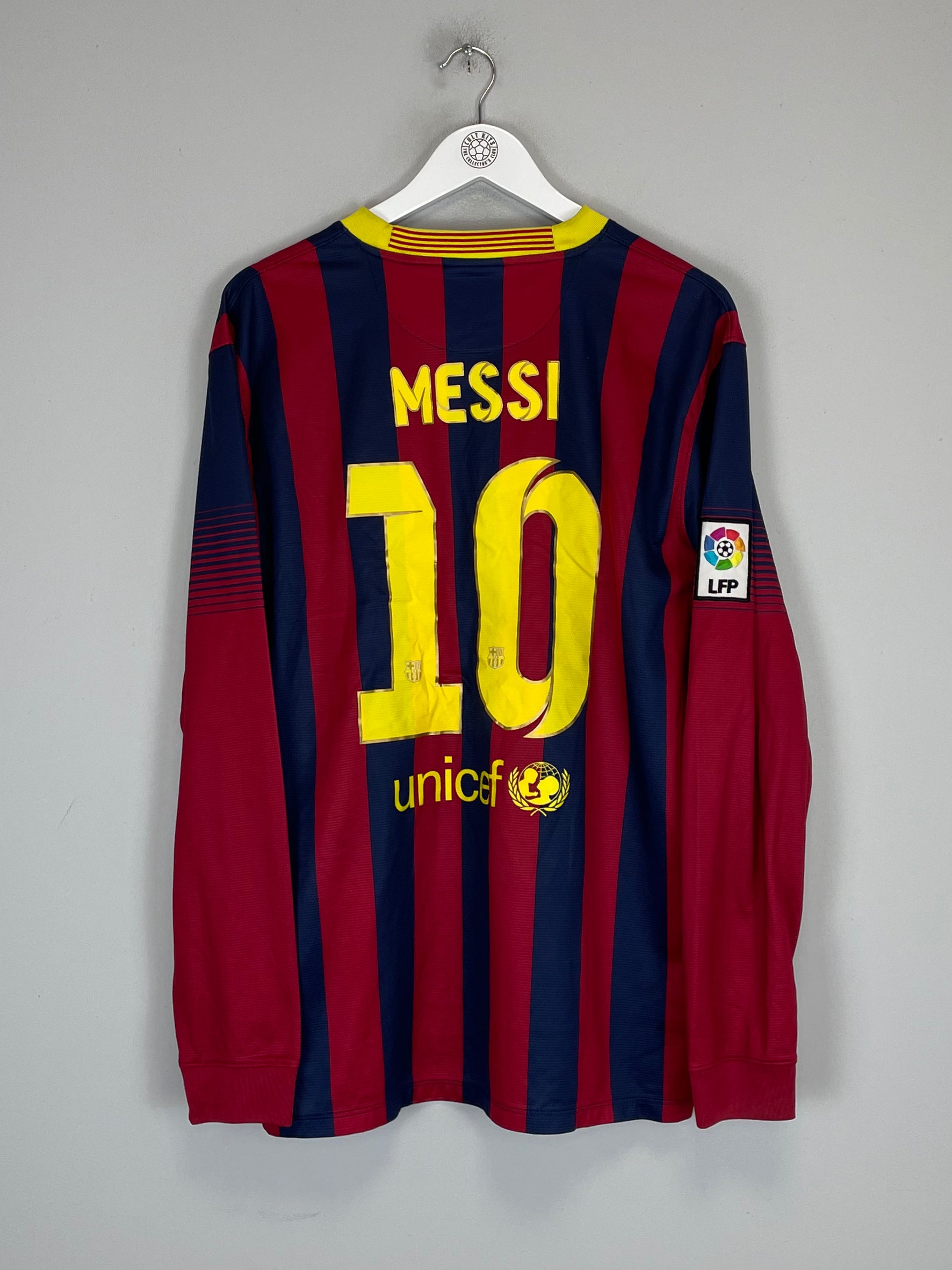 Shop 2013/14 BARCELONA MESSI #10 L/S HOME SHIRT (XL) NIKE, classic football shirts, vintage football shirts & retro soccer jerseys at Cult Kits