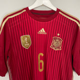 Shop 2013/15 SPAIN A.INIESTA #6 HOME SHIRT (M) ADIDAS, classic football shirts, vintage football shirts & retro soccer jerseys at Cult Kits