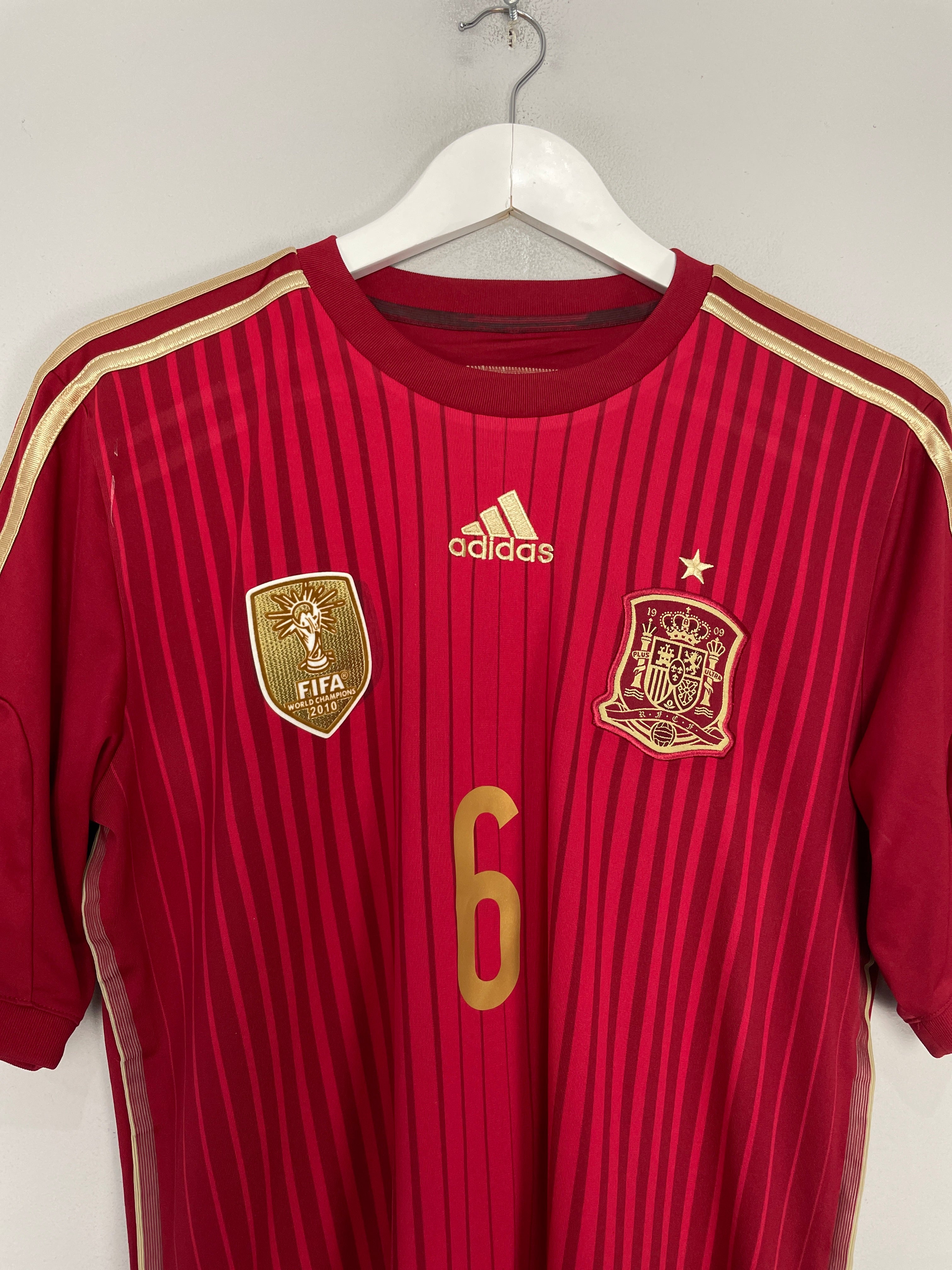 Shop 2013/15 SPAIN A.INIESTA #6 HOME SHIRT (M) ADIDAS, classic football shirts, vintage football shirts & retro soccer jerseys at Cult Kits
