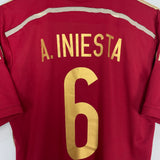 Shop 2013/15 SPAIN A.INIESTA #6 HOME SHIRT (M) ADIDAS, classic football shirts, vintage football shirts & retro soccer jerseys at Cult Kits