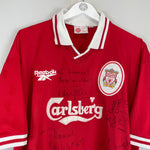 Shop 1996/98 LIVERPOOL *SIGNED* HOME SHIRT (XL) REEBOK, classic football shirts, vintage football shirts & retro soccer jerseys at Cult Kits