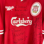 Shop 1996/98 LIVERPOOL *SIGNED* HOME SHIRT (XL) REEBOK, classic football shirts, vintage football shirts & retro soccer jerseys at Cult Kits