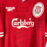 Shop 1996/98 LIVERPOOL *SIGNED* HOME SHIRT (XL) REEBOK, classic football shirts, vintage football shirts & retro soccer jerseys at Cult Kits