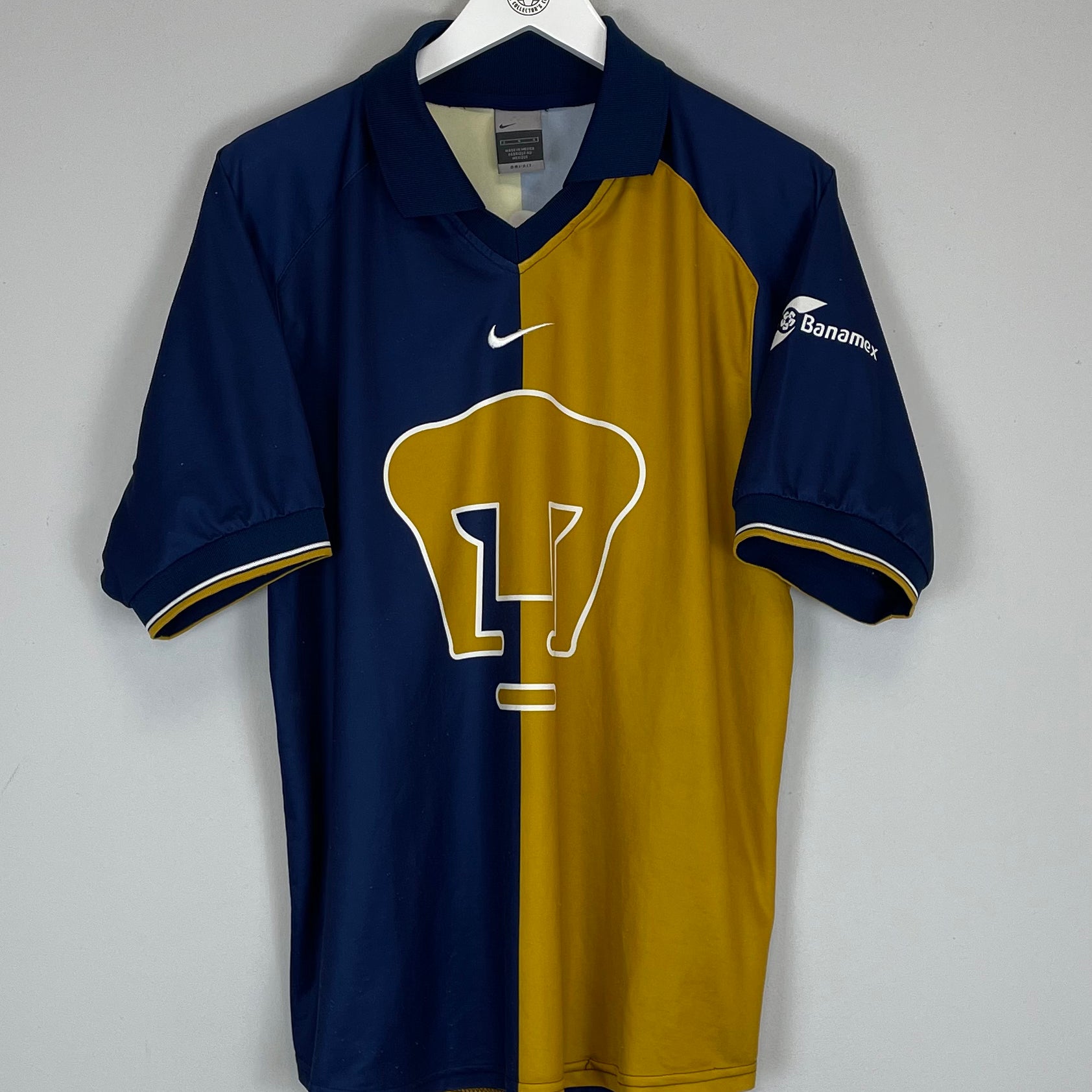 Shop 2001/02 UNAM PUMAS HOME SHIRT (L) NIKE, classic football shirts, vintage football shirts & retro soccer jerseys at Cult Kits