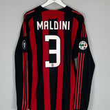 Shop 2008/09 AC MILAN MALDINI #3 *PLAYER ISSUE* L/S HOME SHIRT (XL) ADIDAS, classic football shirts, vintage football shirts & retro soccer jerseys at Cult Kits