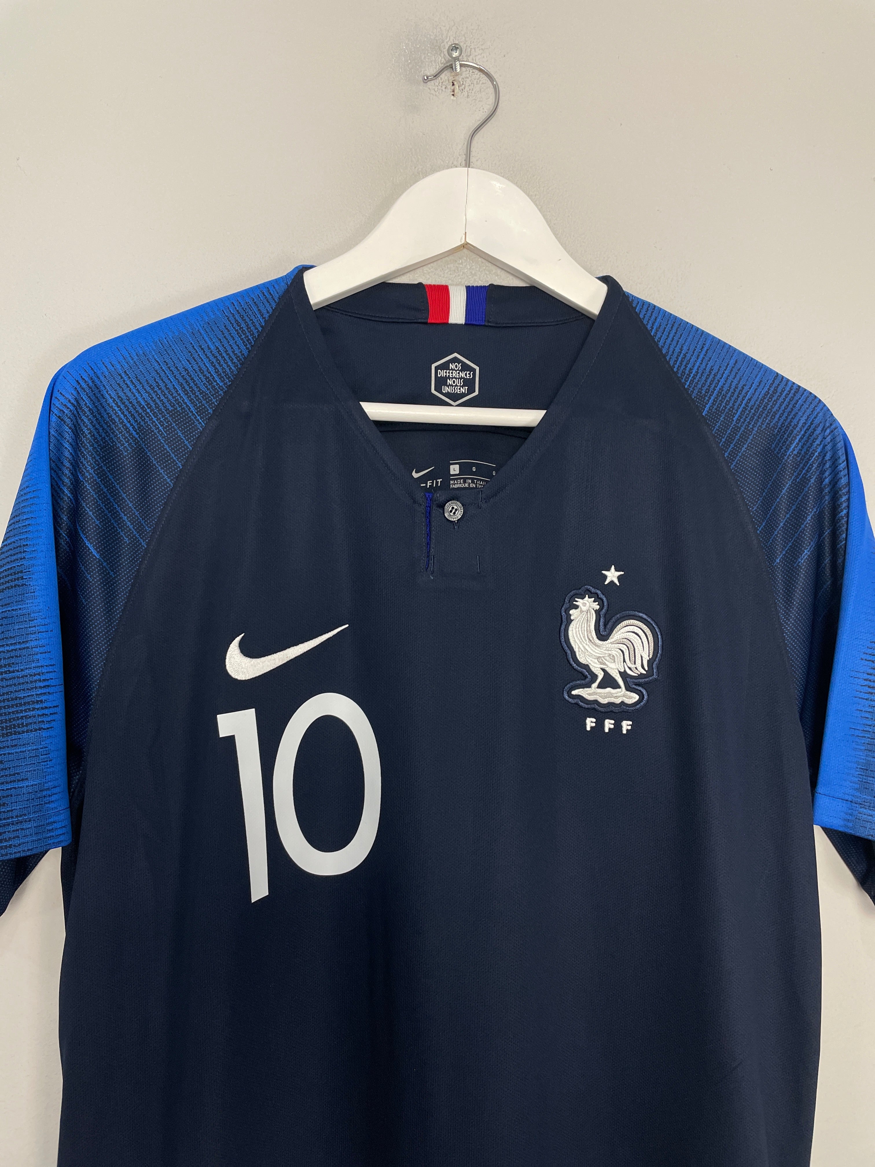 Shop 2018/19 FRANCE MBAPPE #10 HOME SHIRT (L) NIKE, classic football shirts, vintage football shirts & retro soccer jerseys at Cult Kits