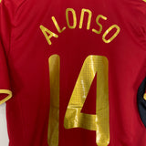 Shop 2009/10 SPAIN ALONSO #14 HOME SHIRT (M) ADIDAS, classic football shirts, vintage football shirts & retro soccer jerseys at Cult Kits