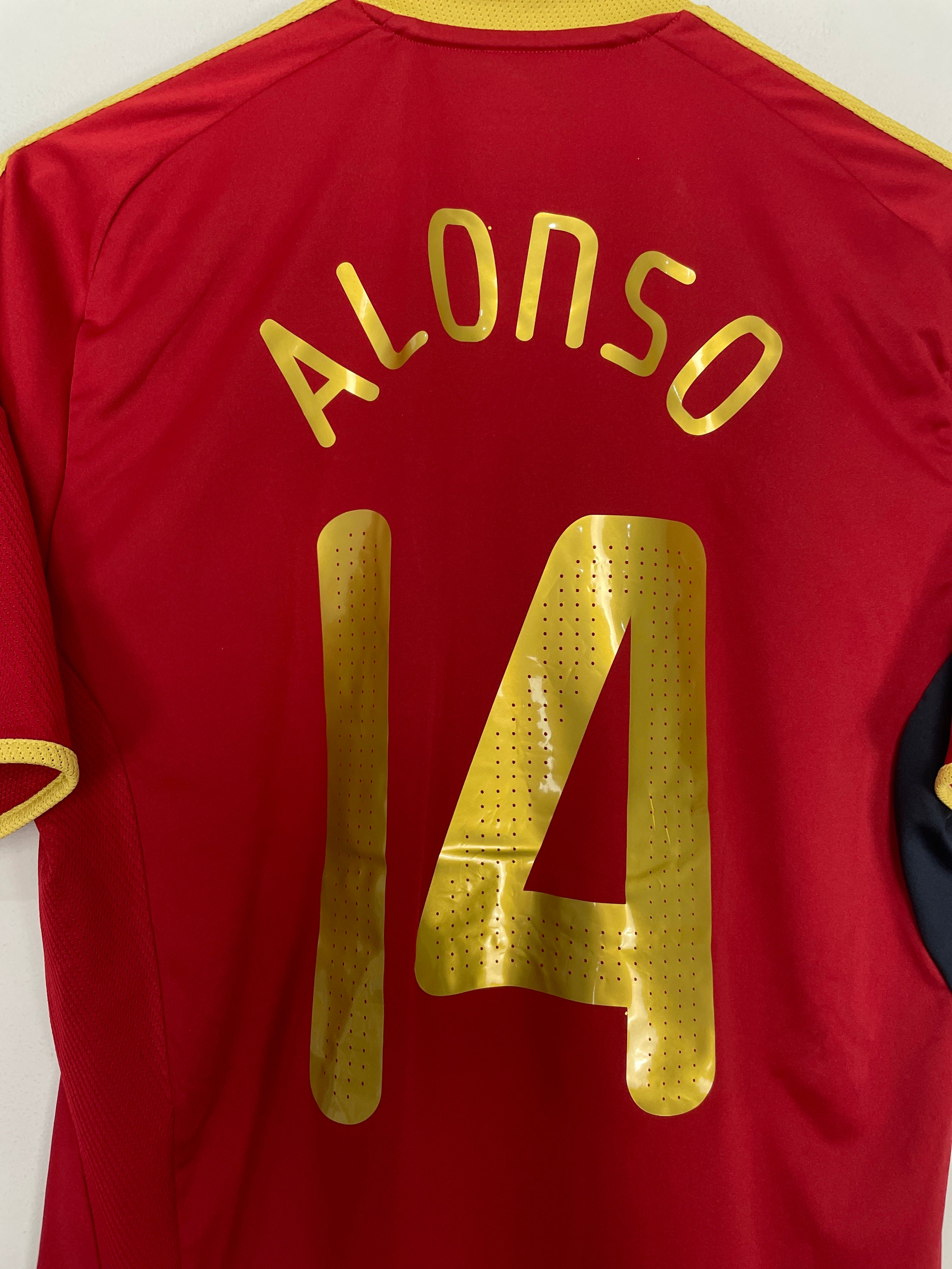 Shop 2009/10 SPAIN ALONSO #14 HOME SHIRT (M) ADIDAS, classic football shirts, vintage football shirts & retro soccer jerseys at Cult Kits