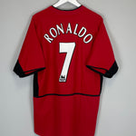 Shop 2002/04 MANCHESTER UNITED RONALDO #7 HOME SHIRT (XL) NIKE, classic football shirts, vintage football shirts & retro soccer jerseys at Cult Kits