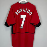 Shop 2002/04 MANCHESTER UNITED RONALDO #7 HOME SHIRT (XL) NIKE, classic football shirts, vintage football shirts & retro soccer jerseys at Cult Kits
