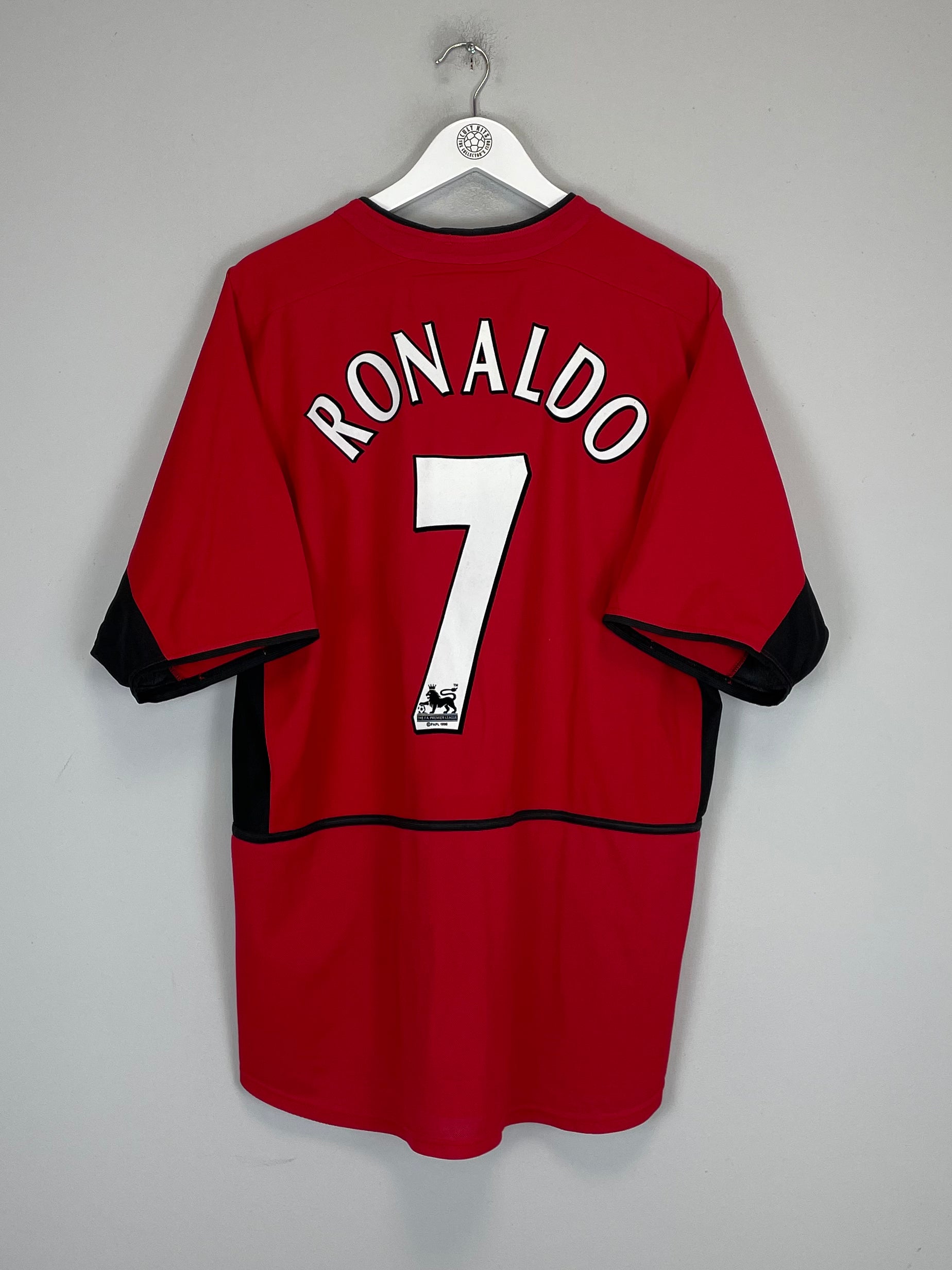 Shop 2002/04 MANCHESTER UNITED RONALDO #7 HOME SHIRT (XL) NIKE, classic football shirts, vintage football shirts & retro soccer jerseys at Cult Kits