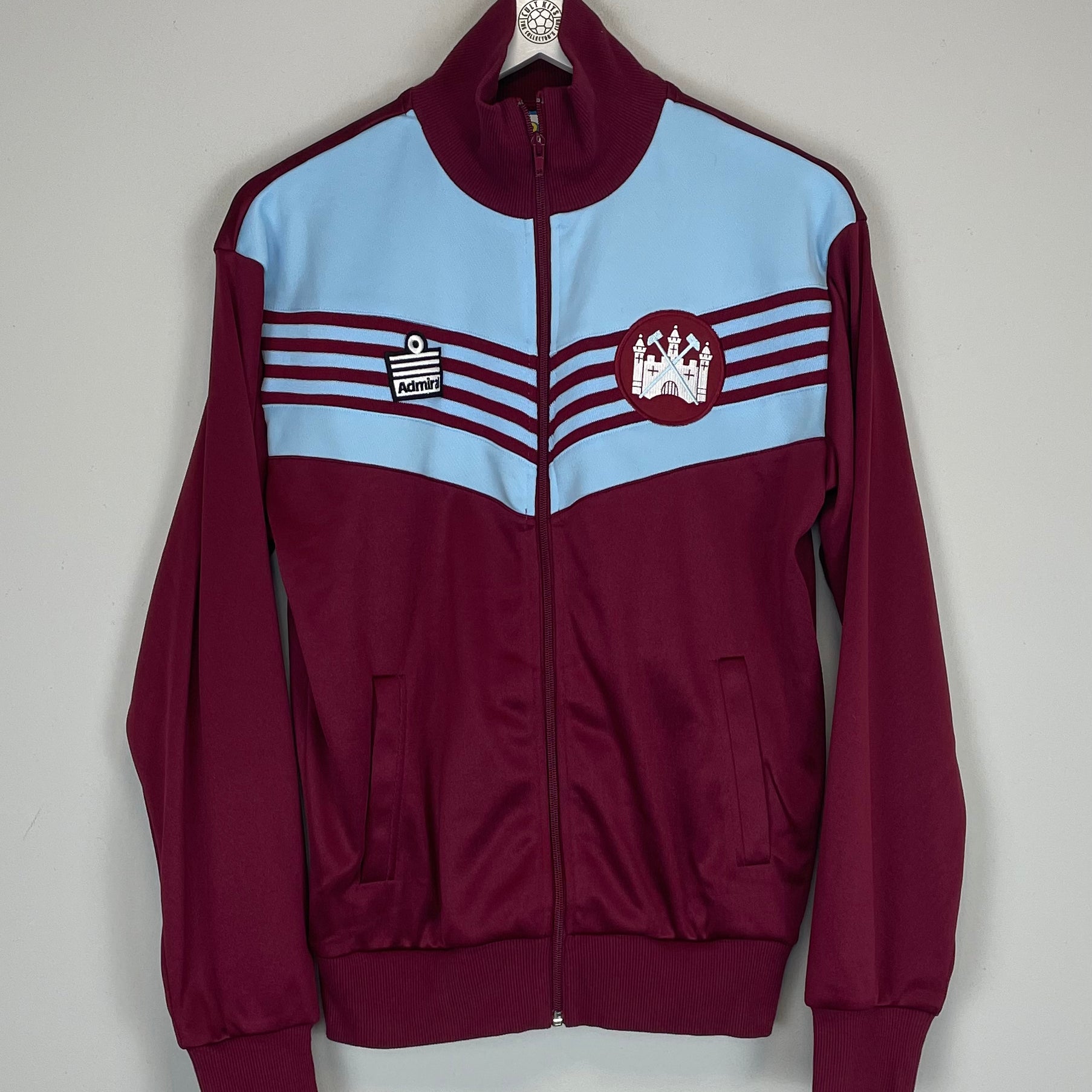 Shop 1976/80 WEST HAM REISSUE TRACK JACKET (M) ADMIRAL, classic football shirts, vintage football shirts & retro soccer jerseys at Cult Kits