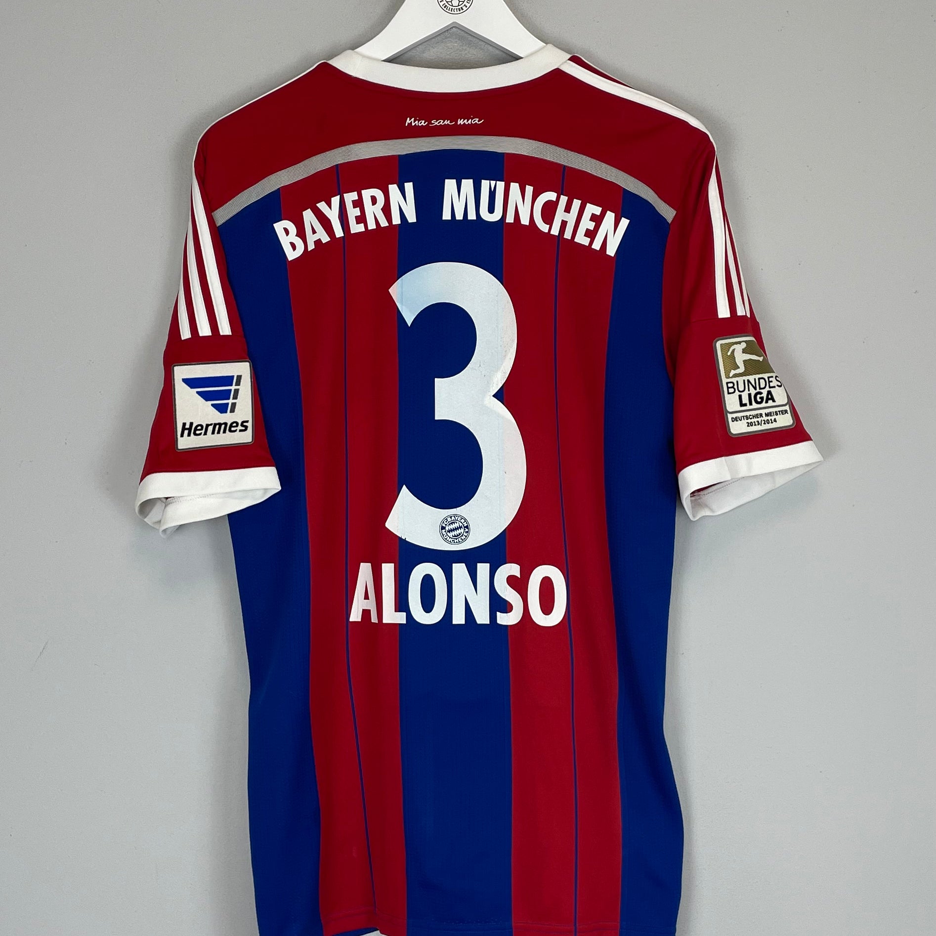 Shop 2014/15 BAYERN MUNICH ALONSO #3 HOME SHIRT (L) ADIDAS, classic football shirts, vintage football shirts & retro soccer jerseys at Cult Kits