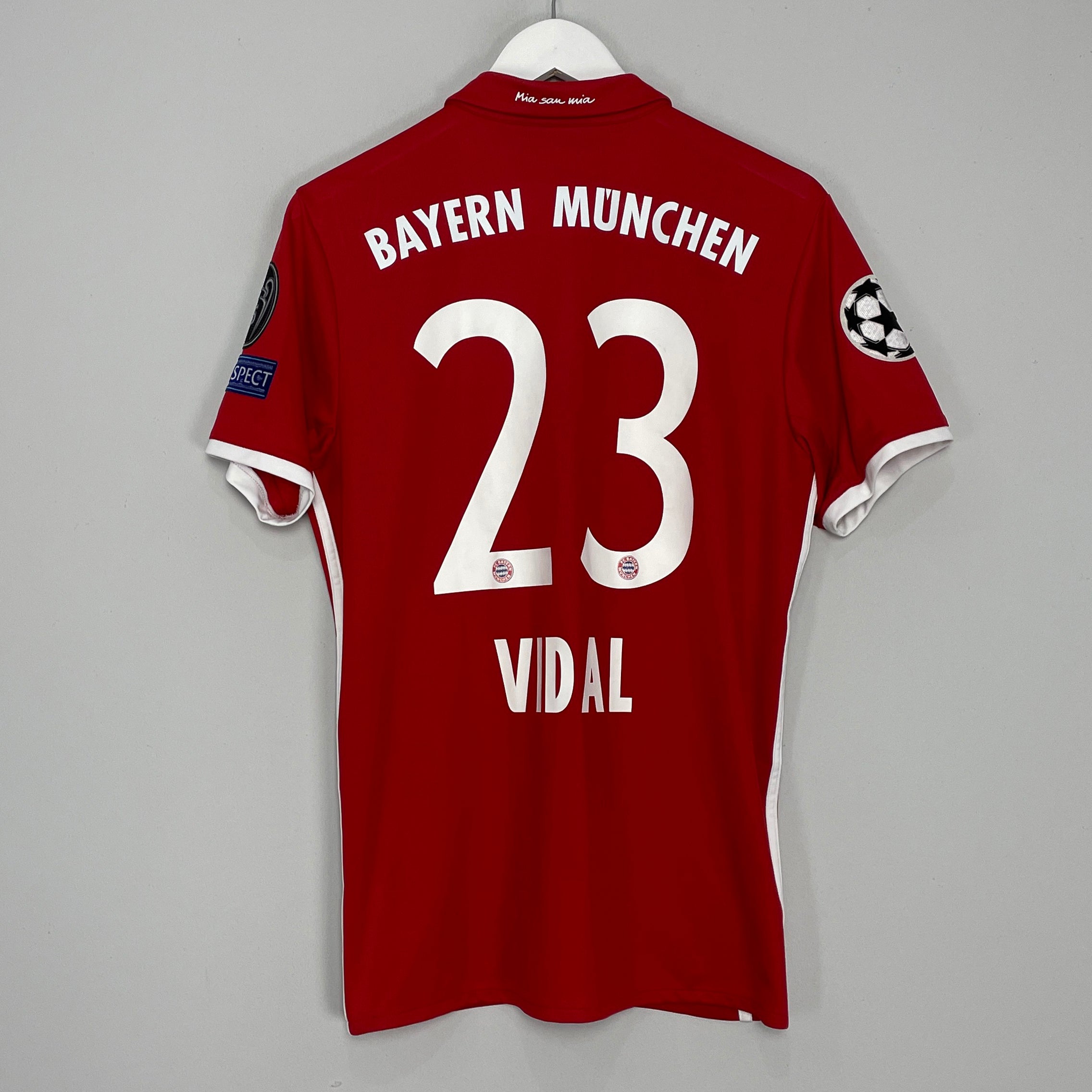 Shop 2016/17 BAYERN MUNICH VIDAL #23 C/L HOME SHIRT (M) ADIDAS, classic football shirts, vintage football shirts & retro soccer jerseys at Cult Kits