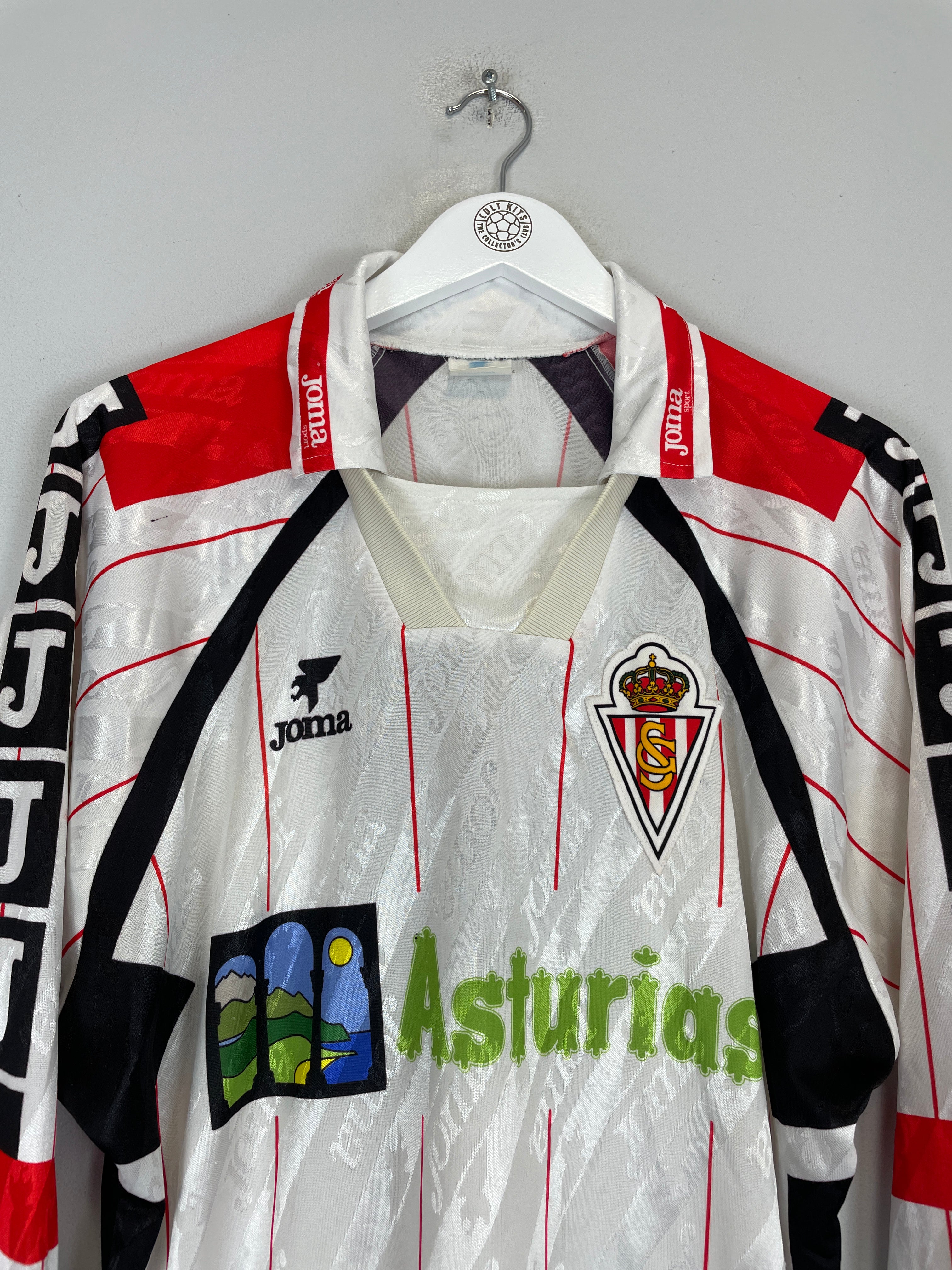 Shop 1994/95 SPORTING GIJON #14 L/S AWAY SHIRT (L) JOMA, classic football shirts, vintage football shirts & retro soccer jerseys at Cult Kits