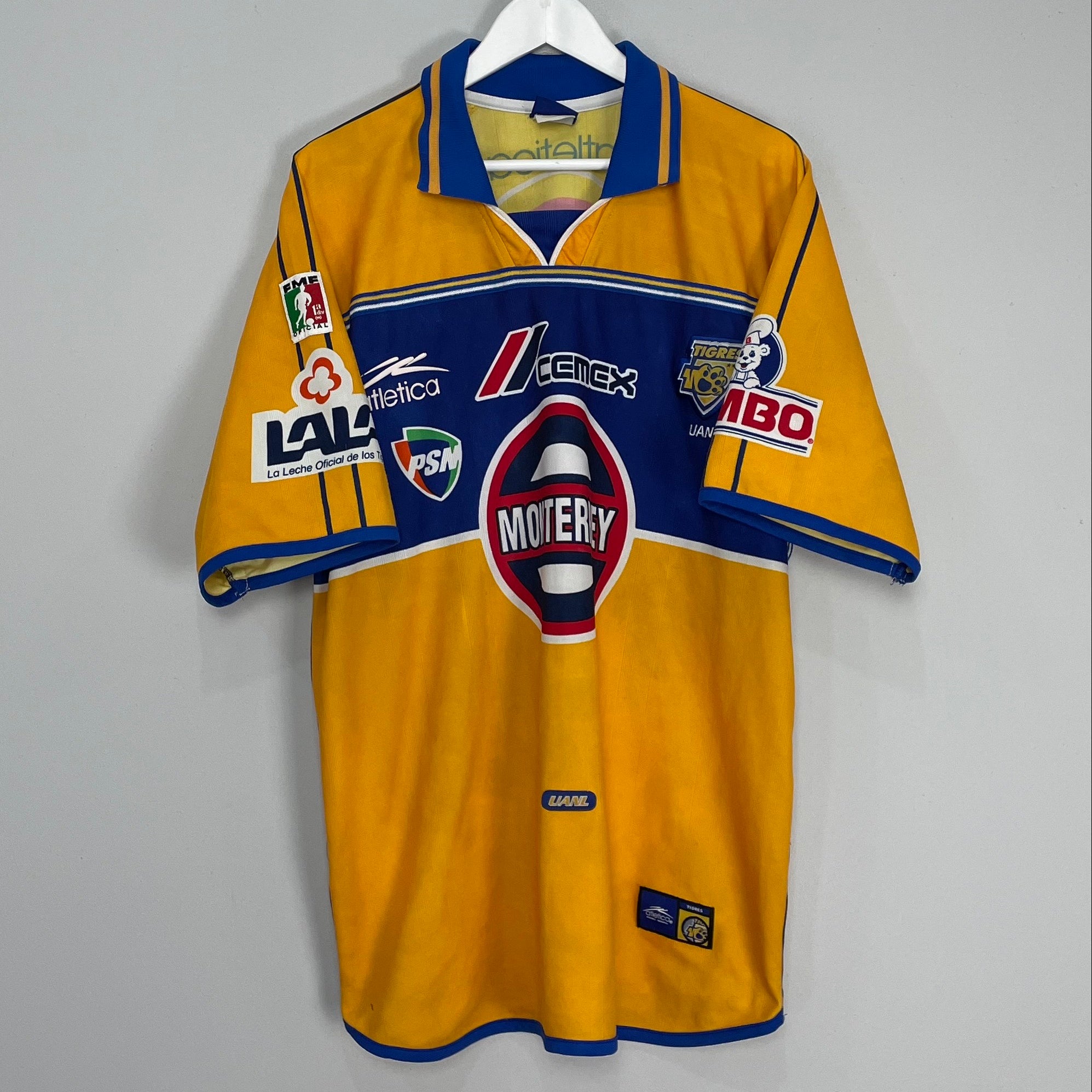 Shop 2000/01 TIGRES HOME SHIRT (L) ATLETICA, classic football shirts, vintage football shirts & retro soccer jerseys at Cult Kits