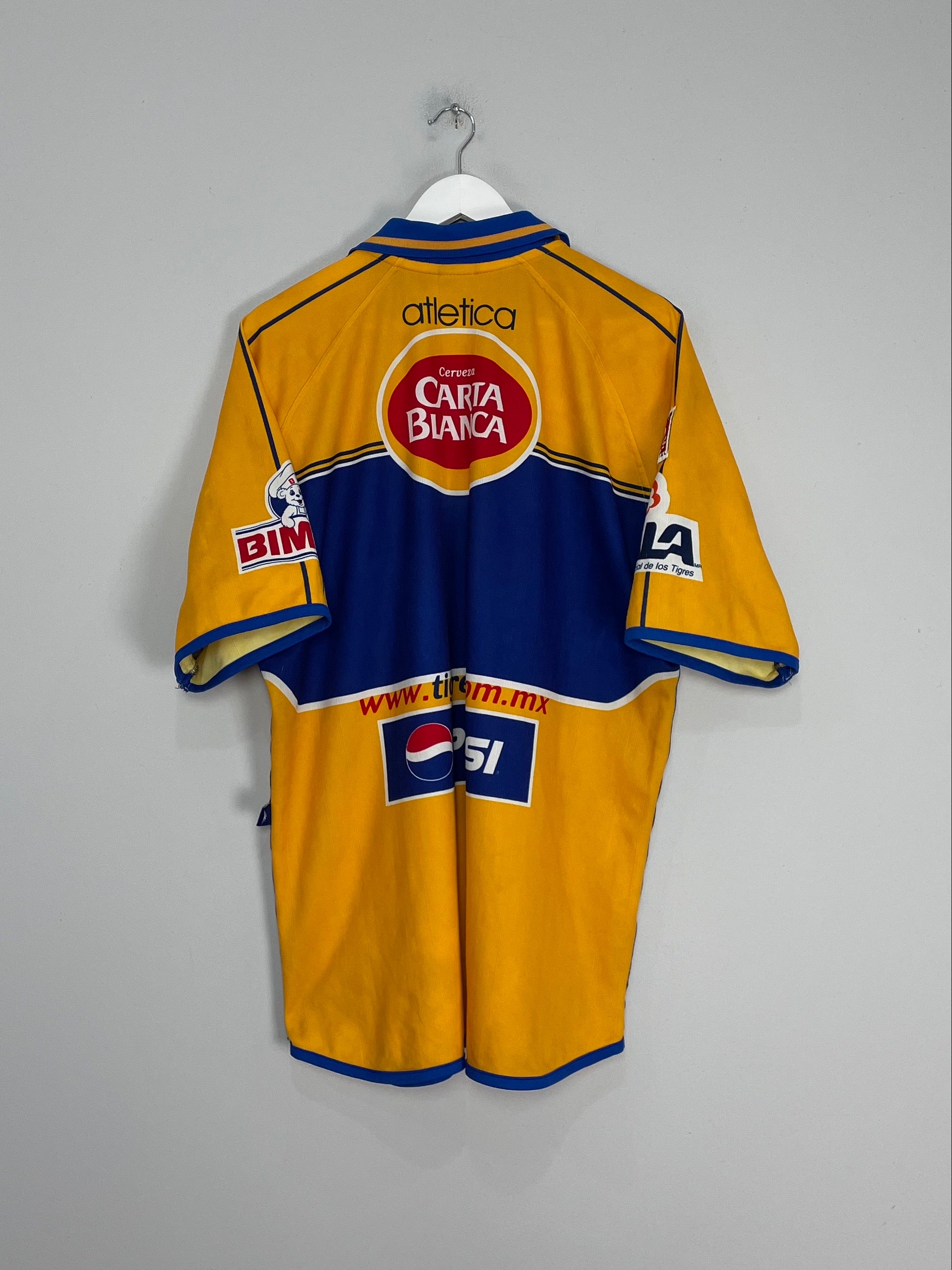 Shop 2000/01 TIGRES HOME SHIRT (L) ATLETICA, classic football shirts, vintage football shirts & retro soccer jerseys at Cult Kits