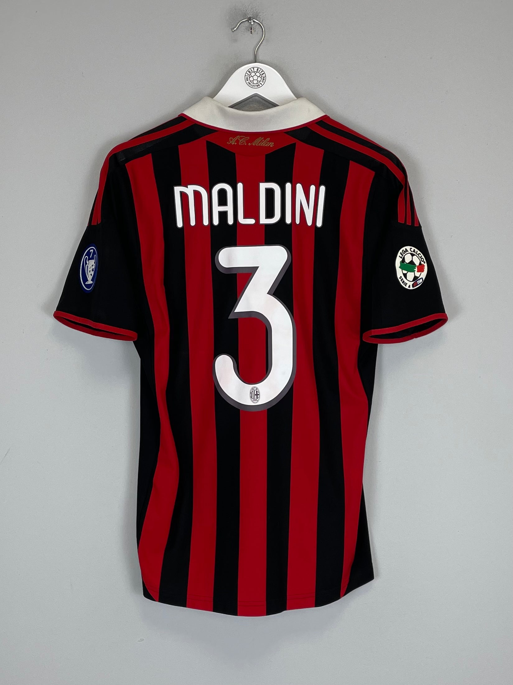 Shop 2009/10 AC MILAN MALDINI #3 *TRIBUTE* HOME SHIRT (S) ADIDAS, classic football shirts, vintage football shirts & retro soccer jerseys at Cult Kits