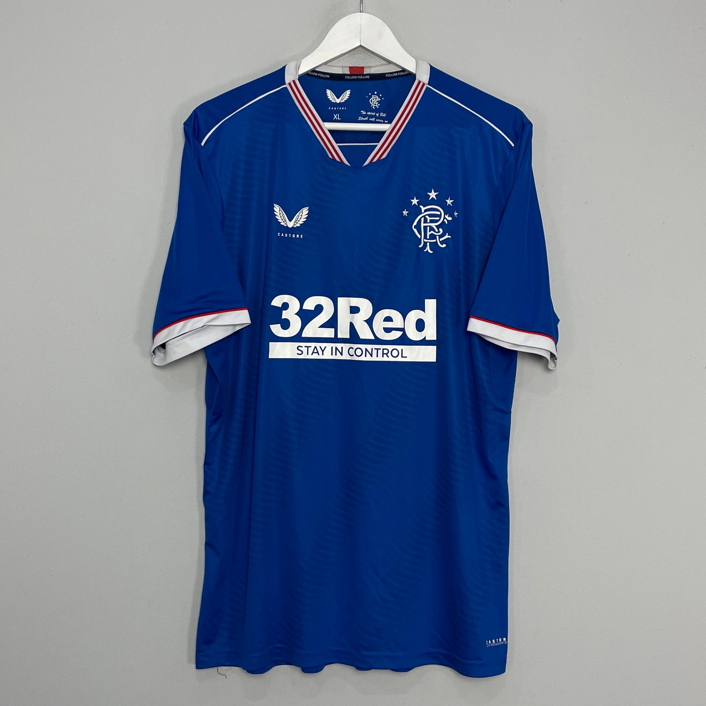 Shop 2020/21 RANGERS HOME SHIRT (XL) CASTORE, classic football shirts, vintage football shirts & retro soccer jerseys at Cult Kits