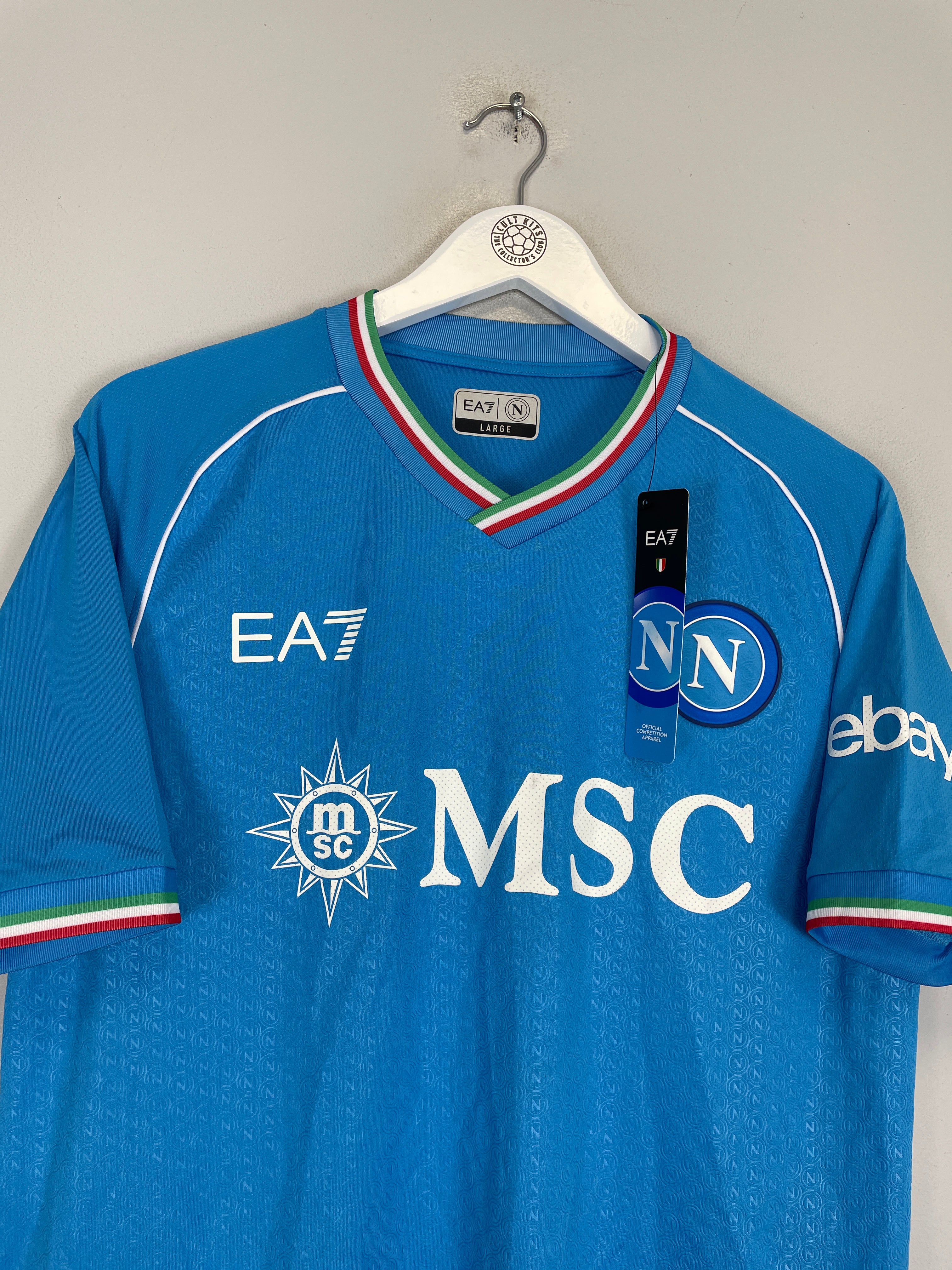 Shop 2023/24 NAPOLI *BNWT* HOME SHIRT (L) EA7, classic football shirts, vintage football shirts & retro soccer jerseys at Cult Kits