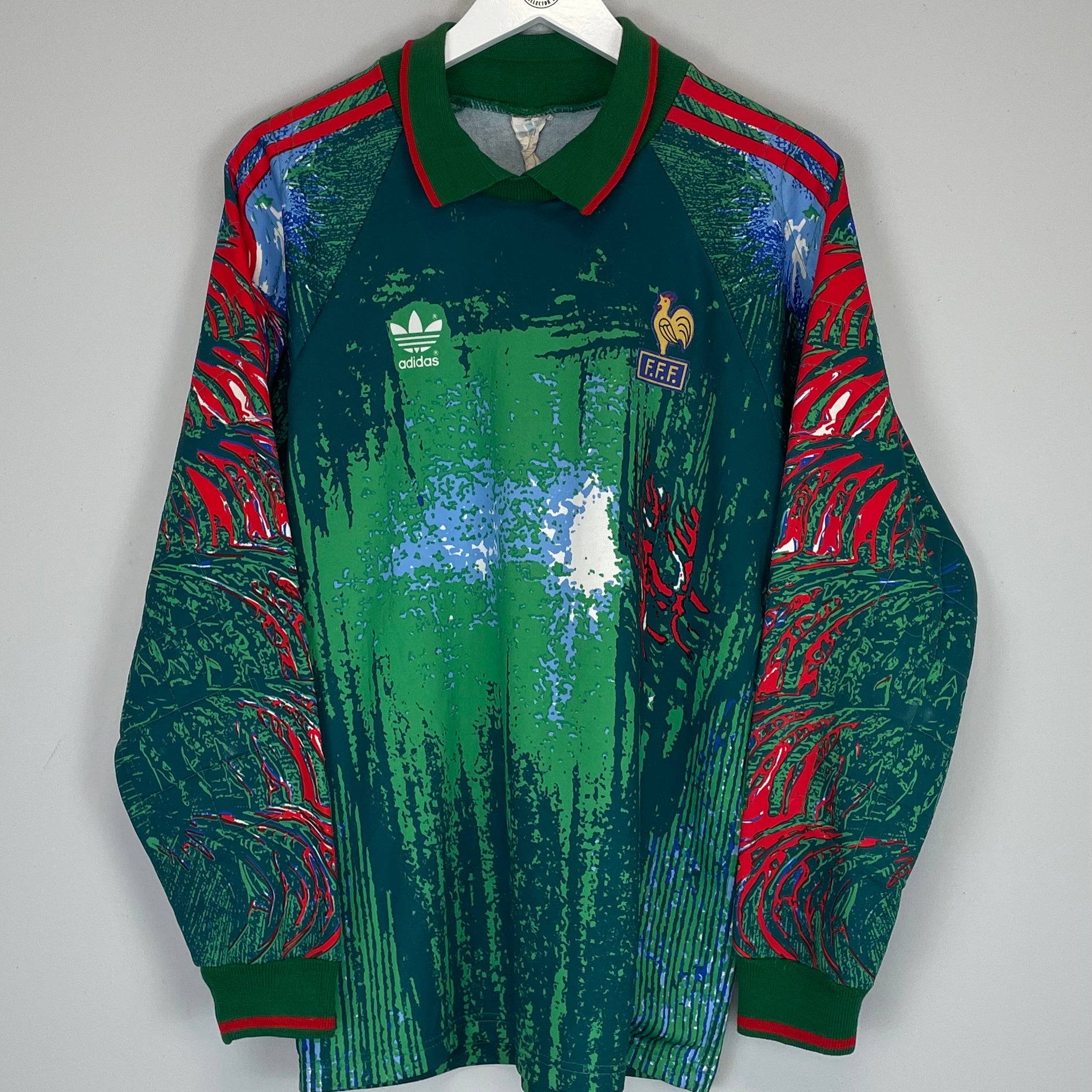 Shop 1992/93 FRANCE GK SHIRT (M) ADIDAS, classic football shirts, vintage football shirts & retro soccer jerseys at Cult Kits